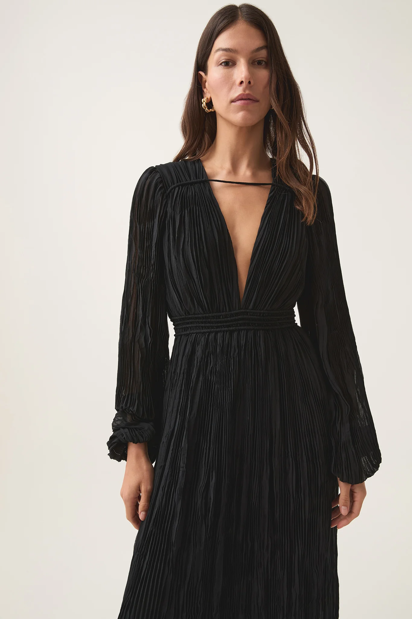 Genevieve Pleated Midi Dress
