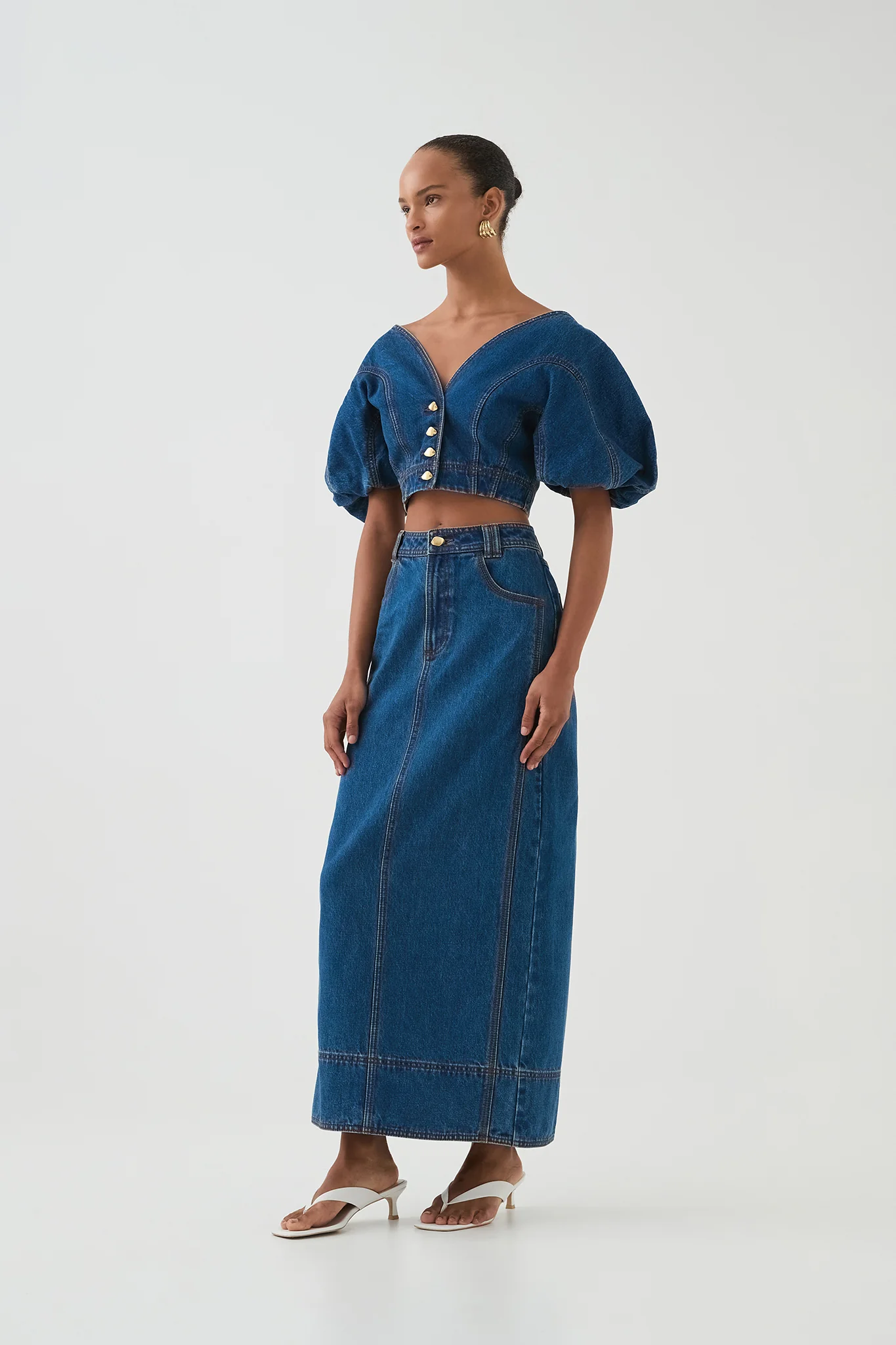 Harper Cropped Denim Top