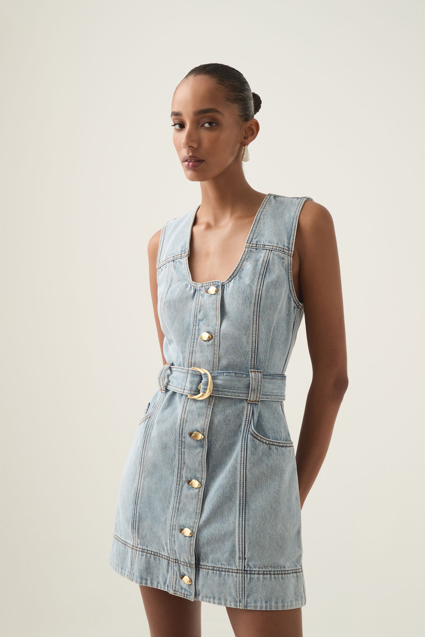 10886-aura-denim-mini-dress-1.jpg Aura Denim Mini Dress