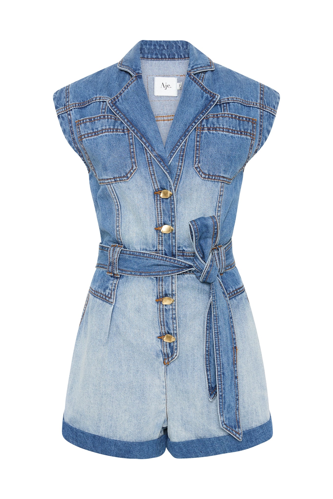 Ines Panelled Denim Playsuit