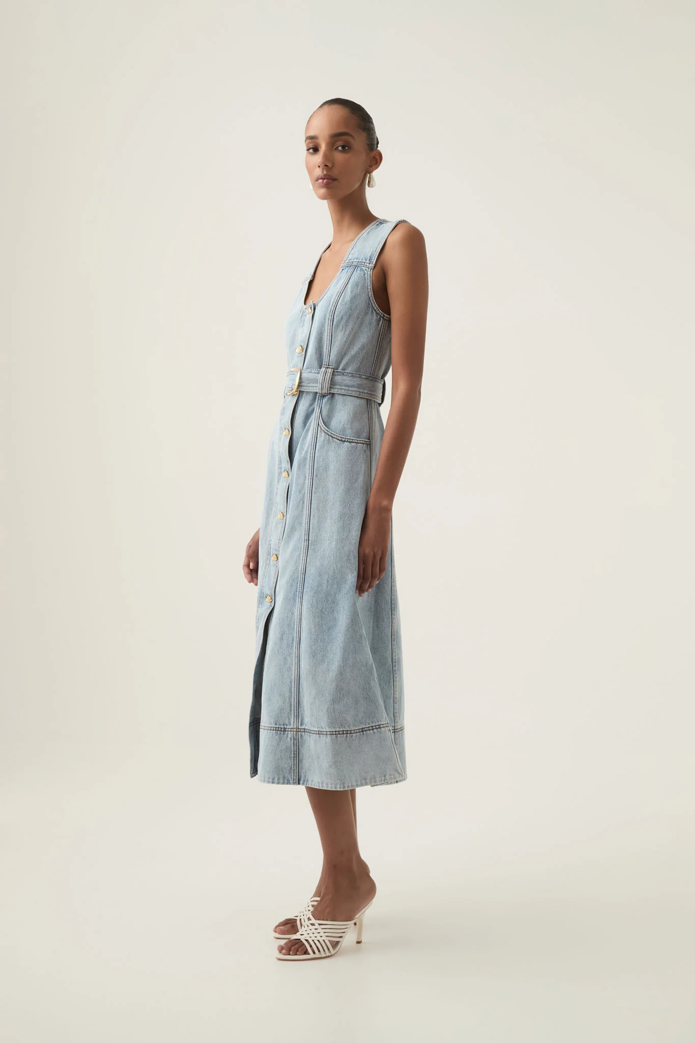 Aura Denim Midi Dress