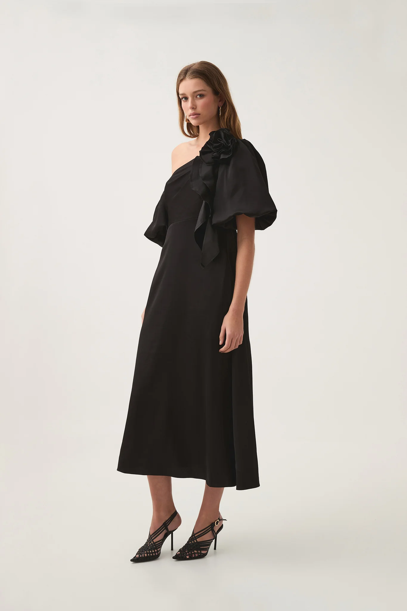 Magnetic Draped Midi Dress