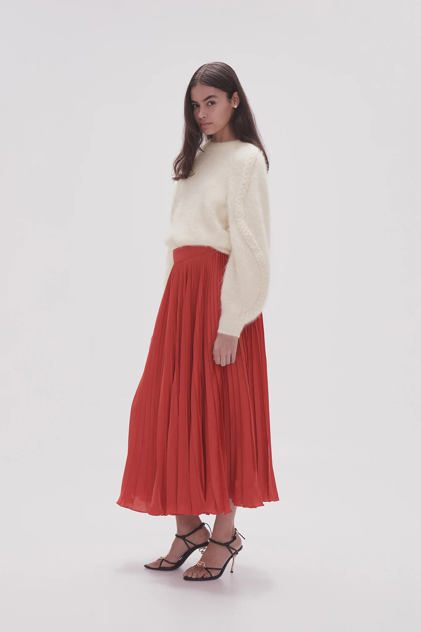 Wondrous Pleated Satin Skirt