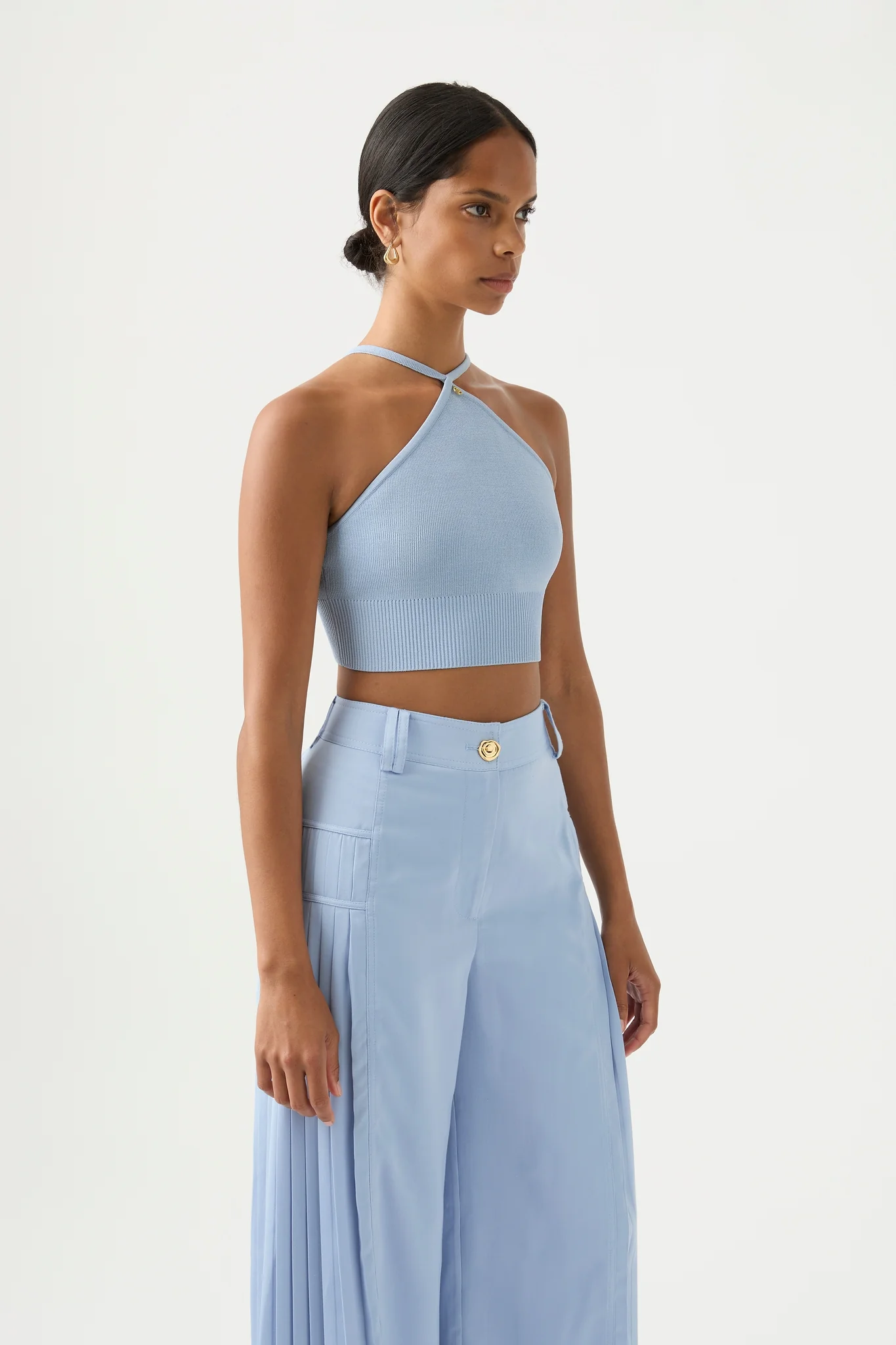 Xanthe Halter Knit Crop Top