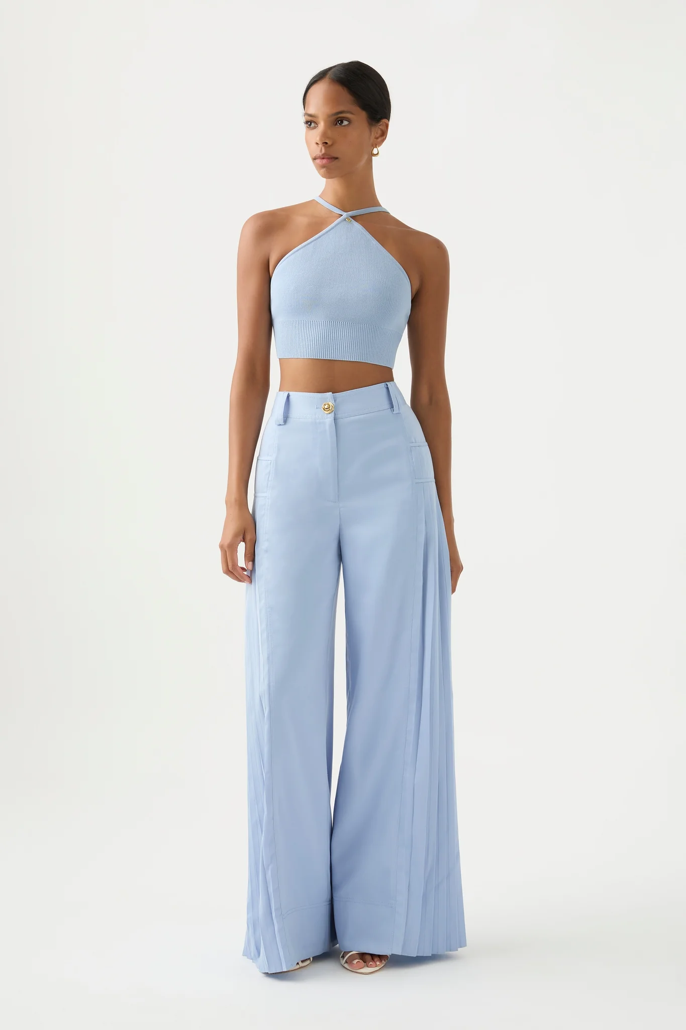Xanthe Halter Knit Crop Top