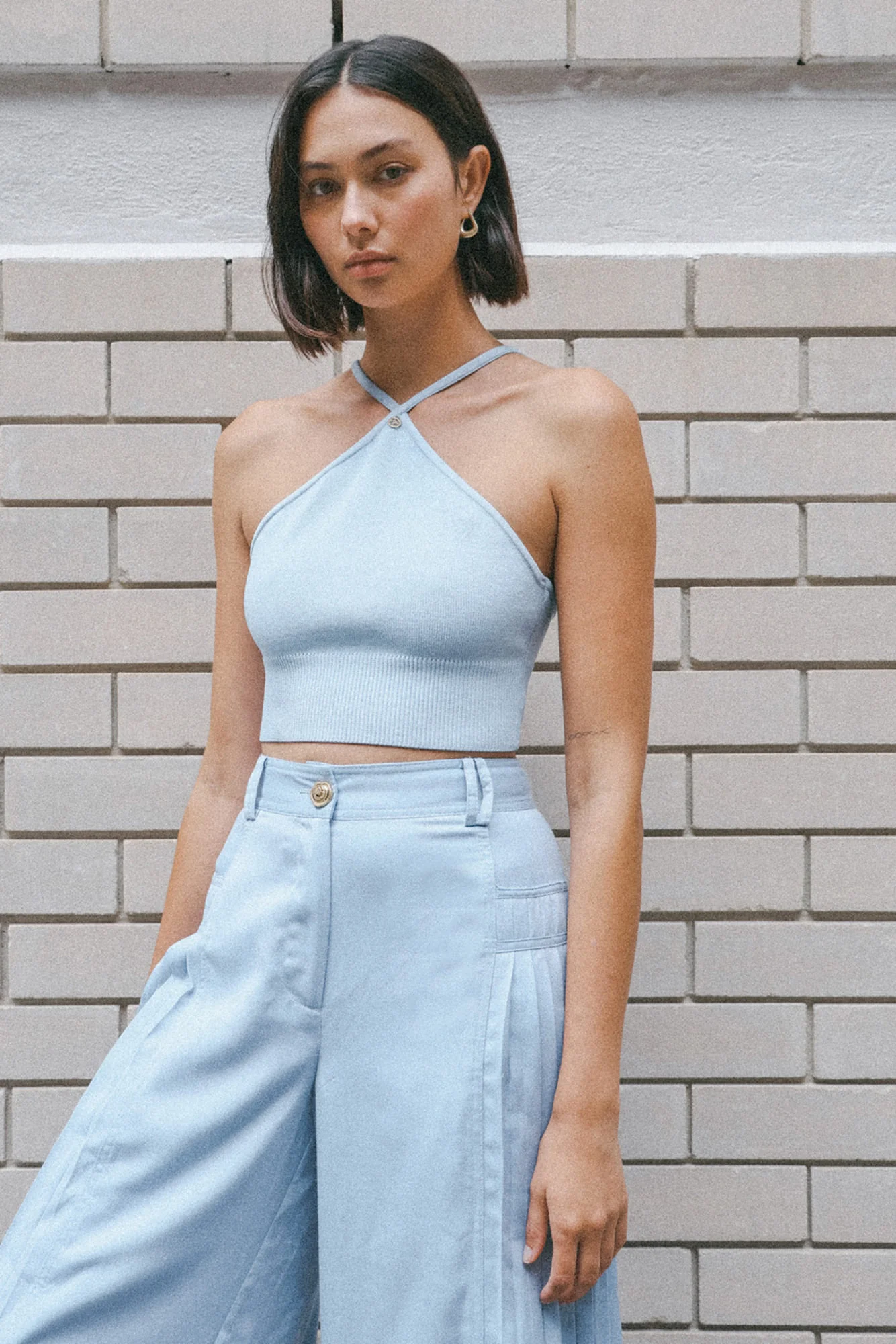Xanthe Halter Knit Crop Top