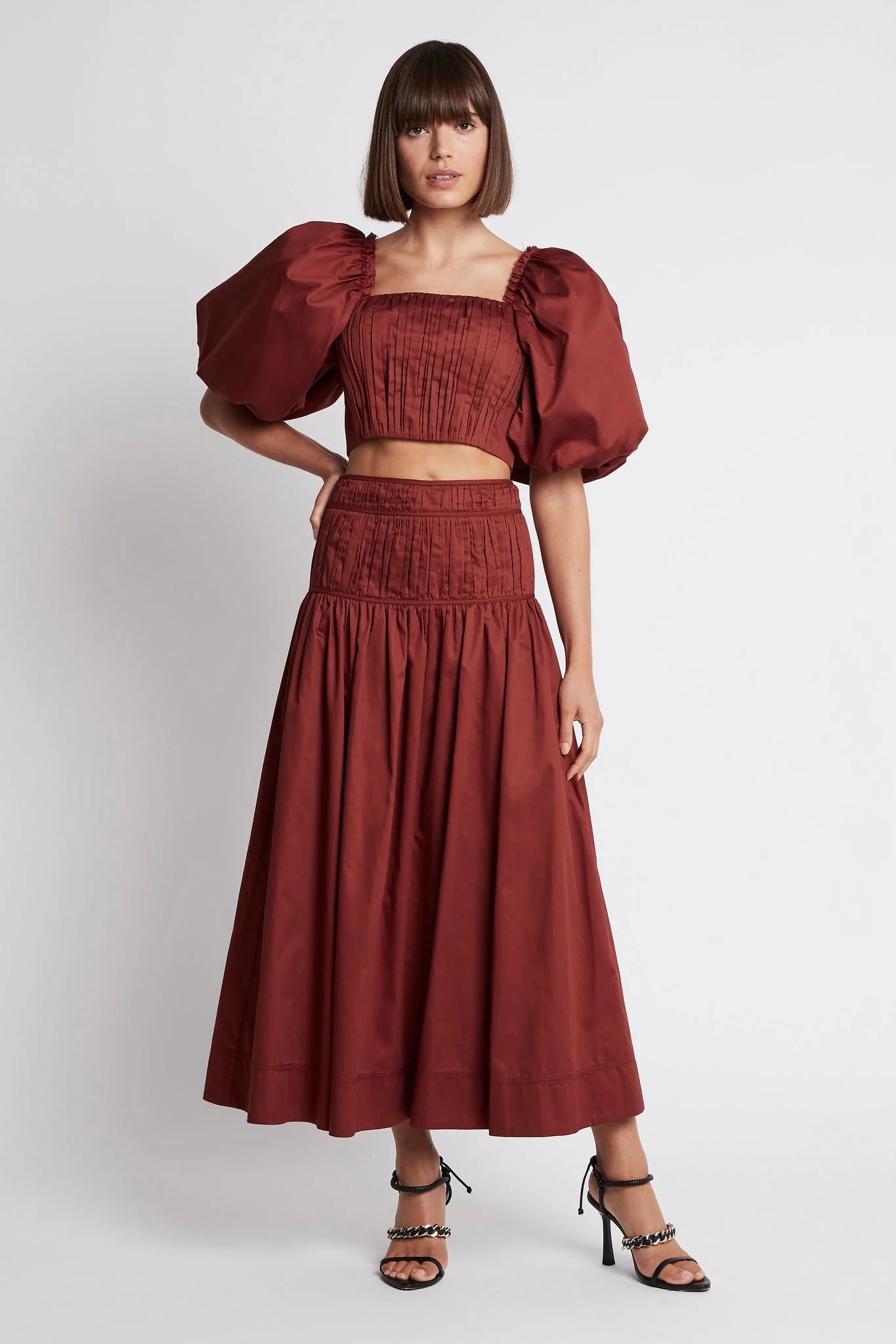 Enamour Puff Sleeve Cropped Top