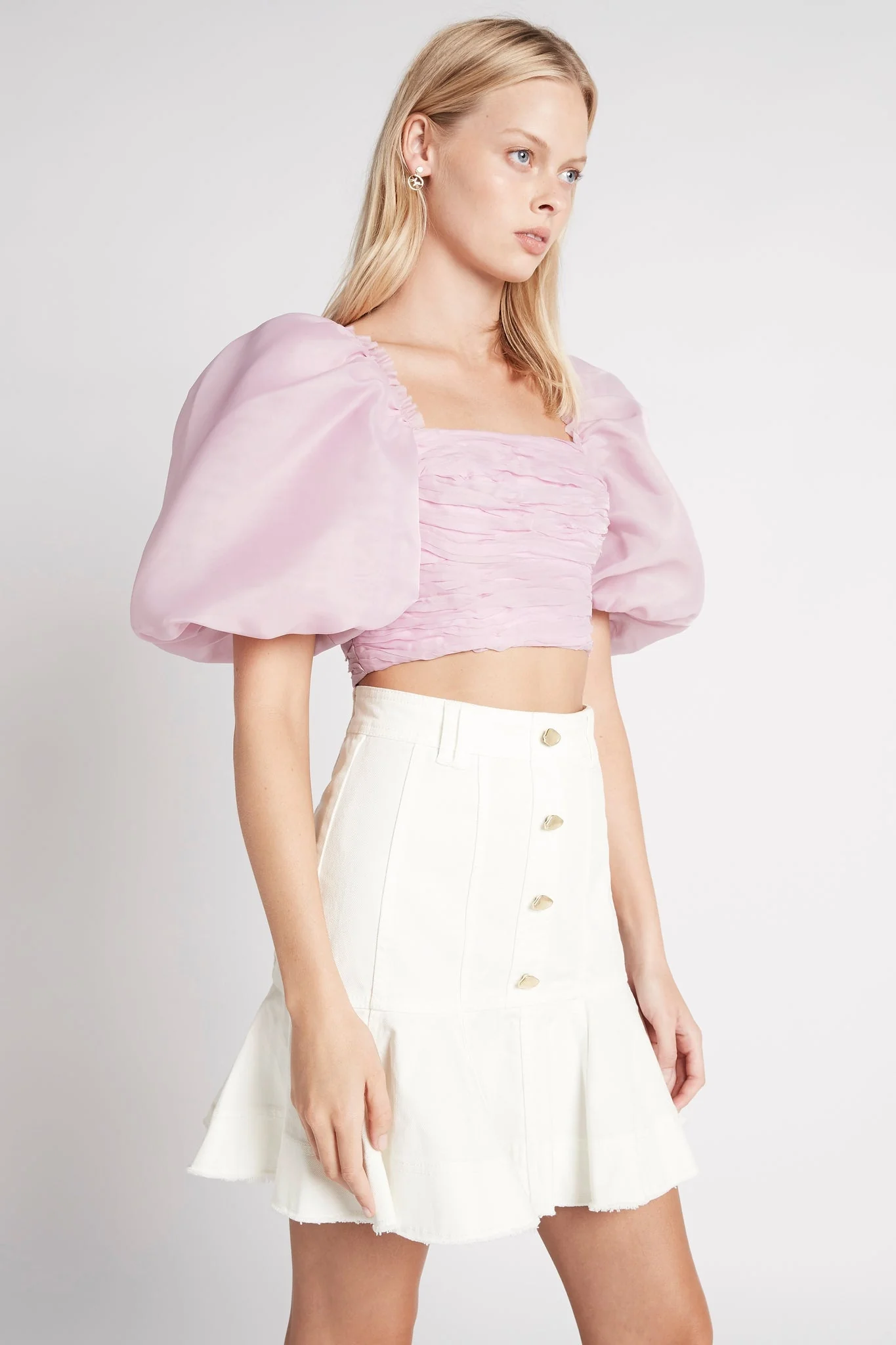 Myriad Puff Sleeve Cropped Top