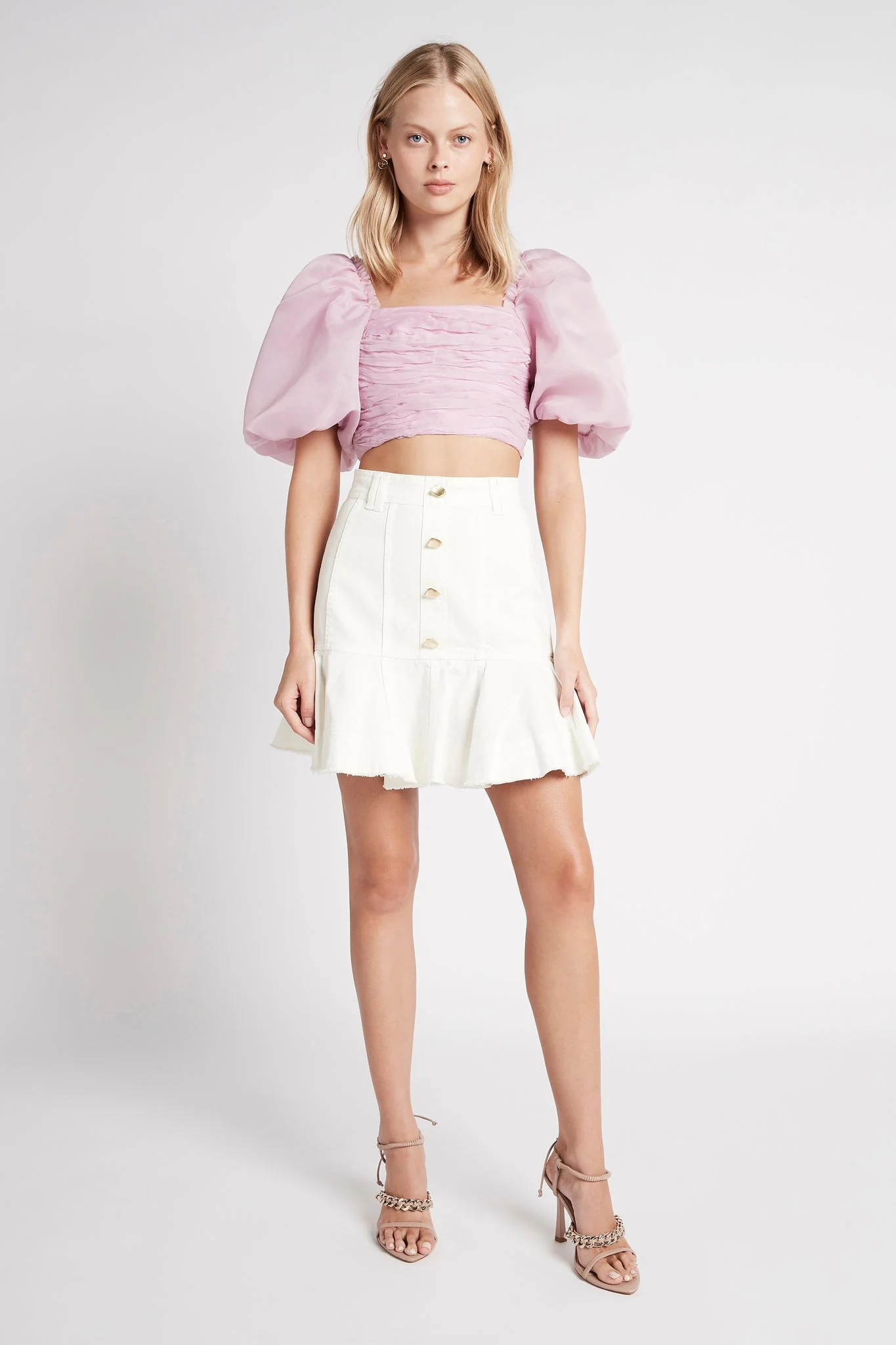 Myriad Puff Sleeve Cropped Top