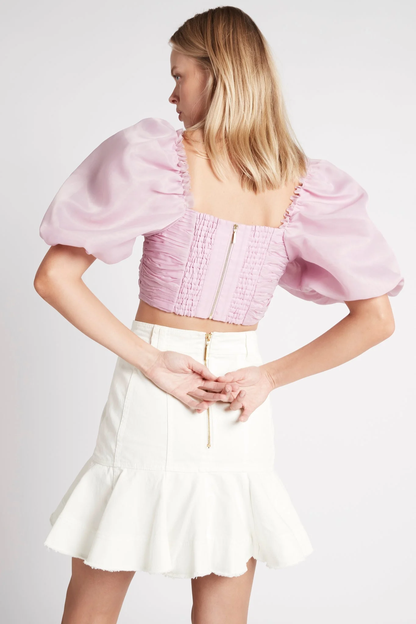 Myriad Puff Sleeve Cropped Top