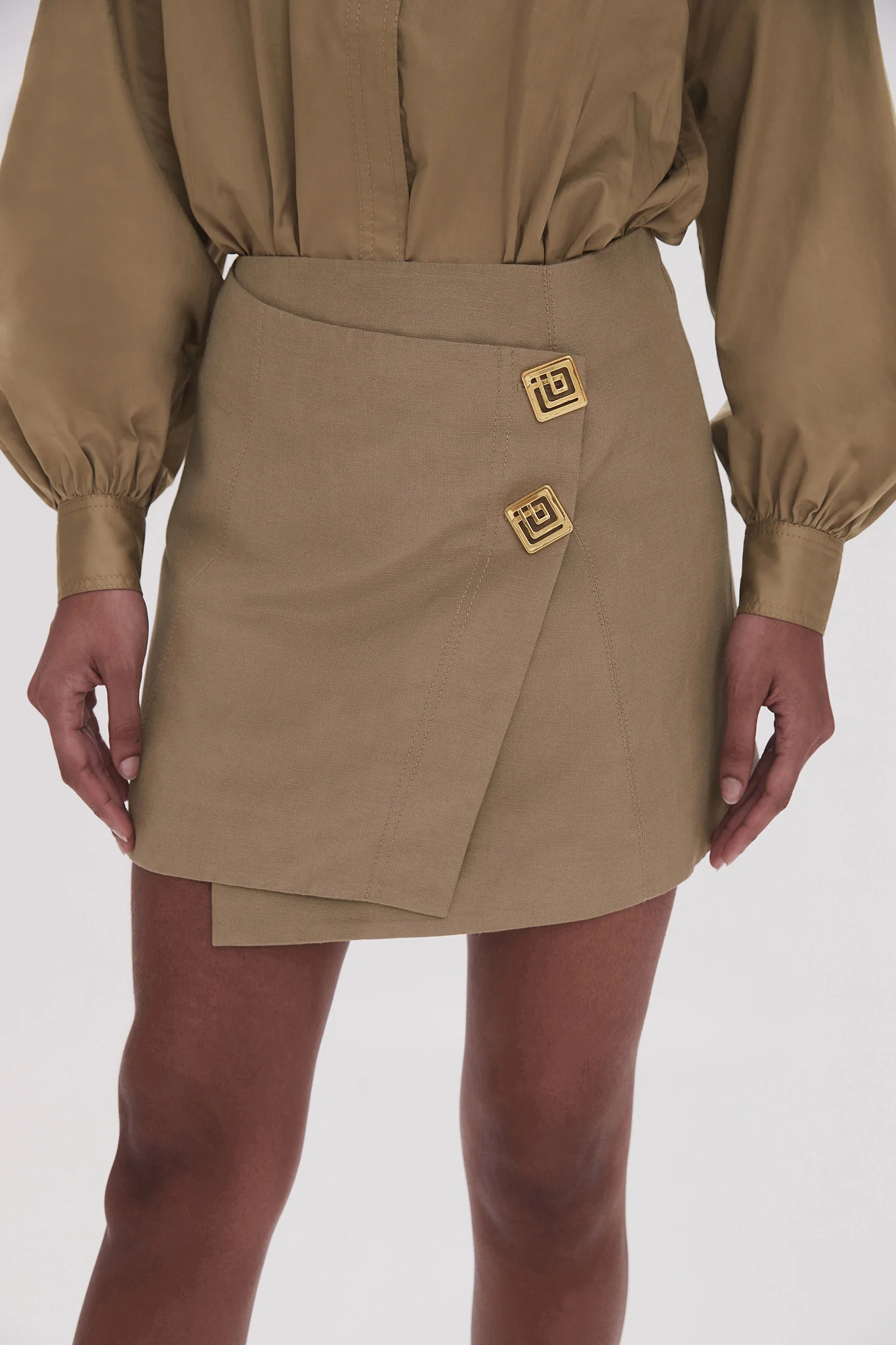 Realm Wrap Front Mini Skirt