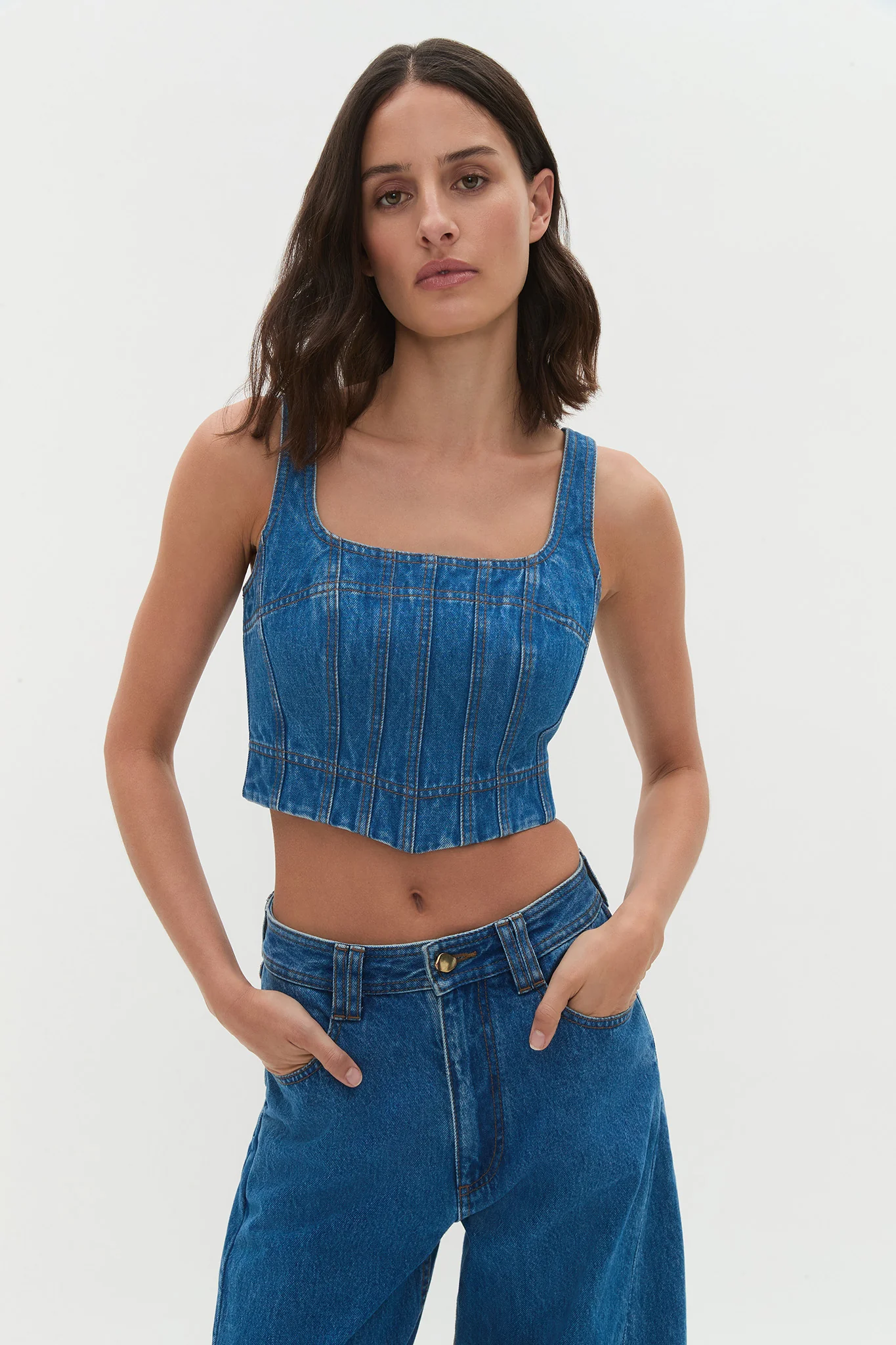 Rainer Denim Longline Bustier