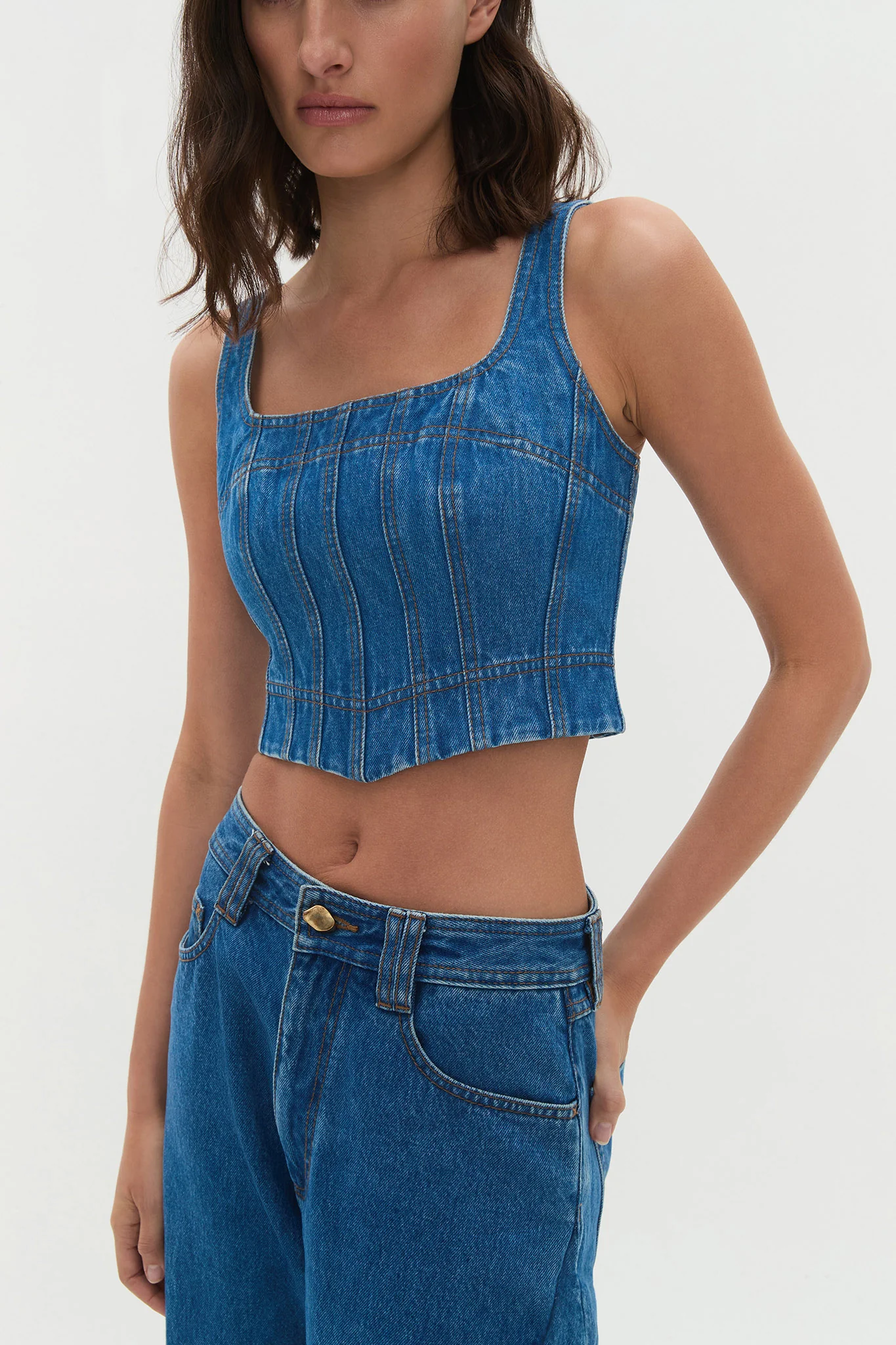 Rainer Denim Longline Bustier