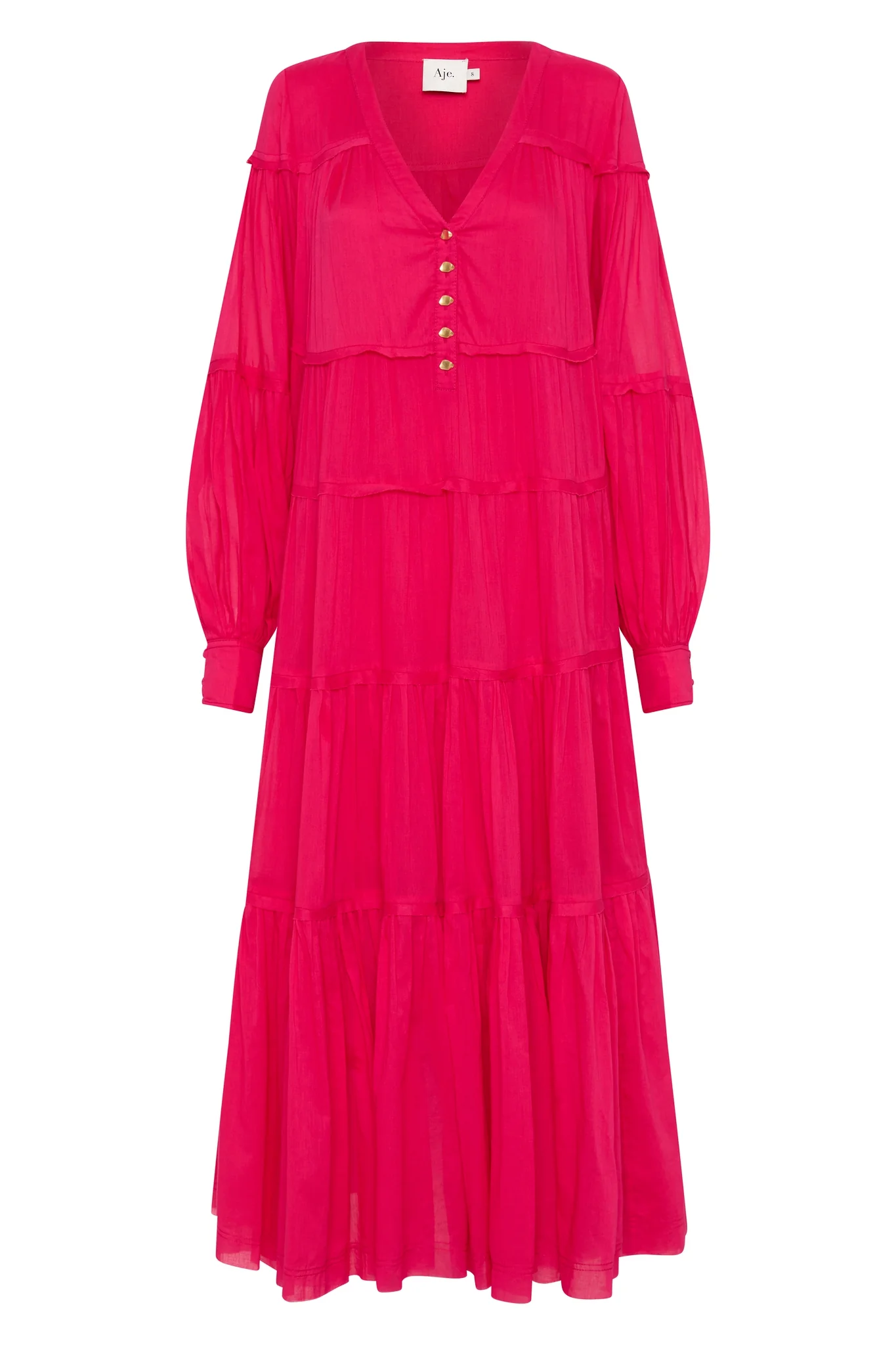 Sally Tiered Plunge Midi Dress