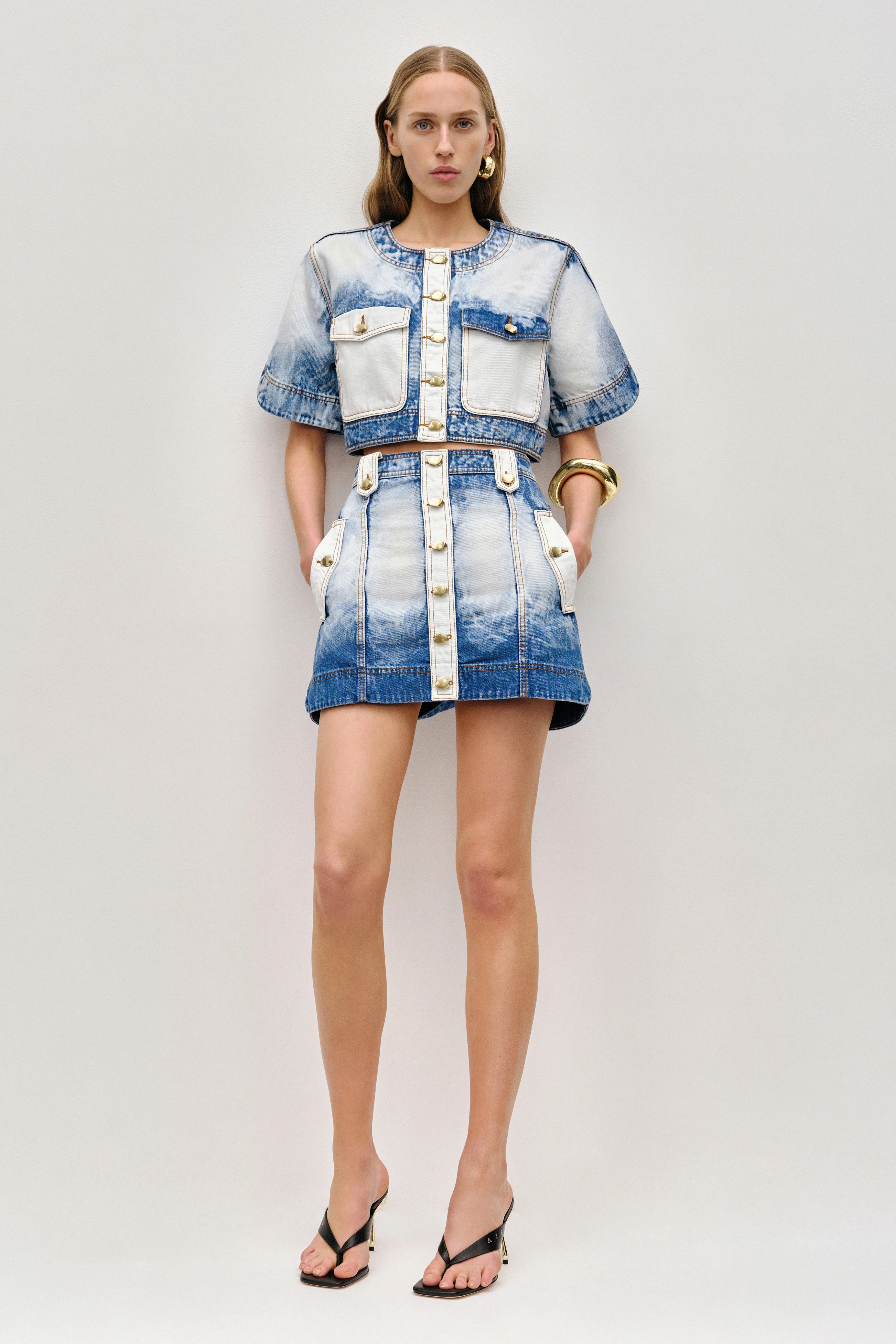 Tides Denim Cropped Top
