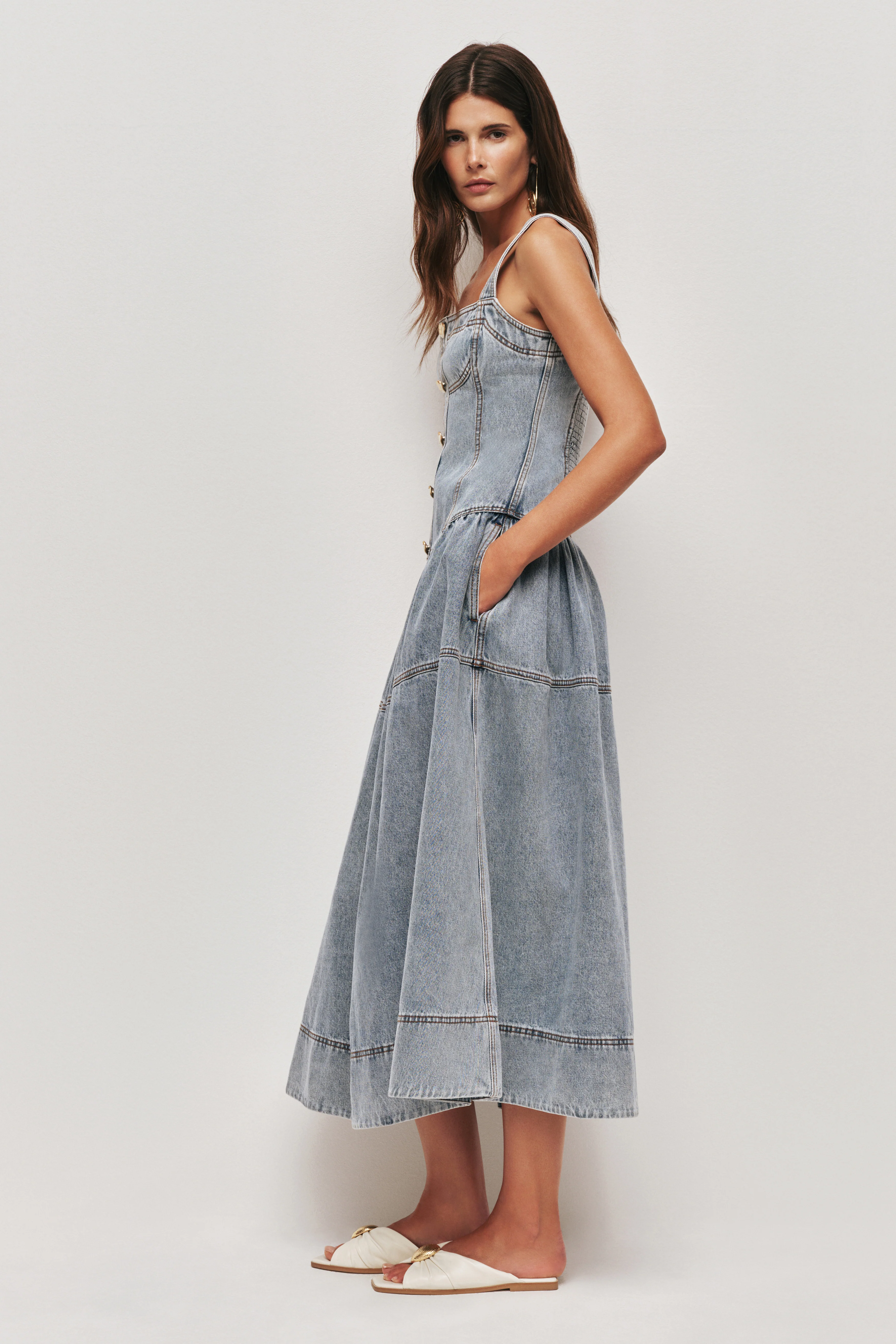 Birch Denim Midi Dress