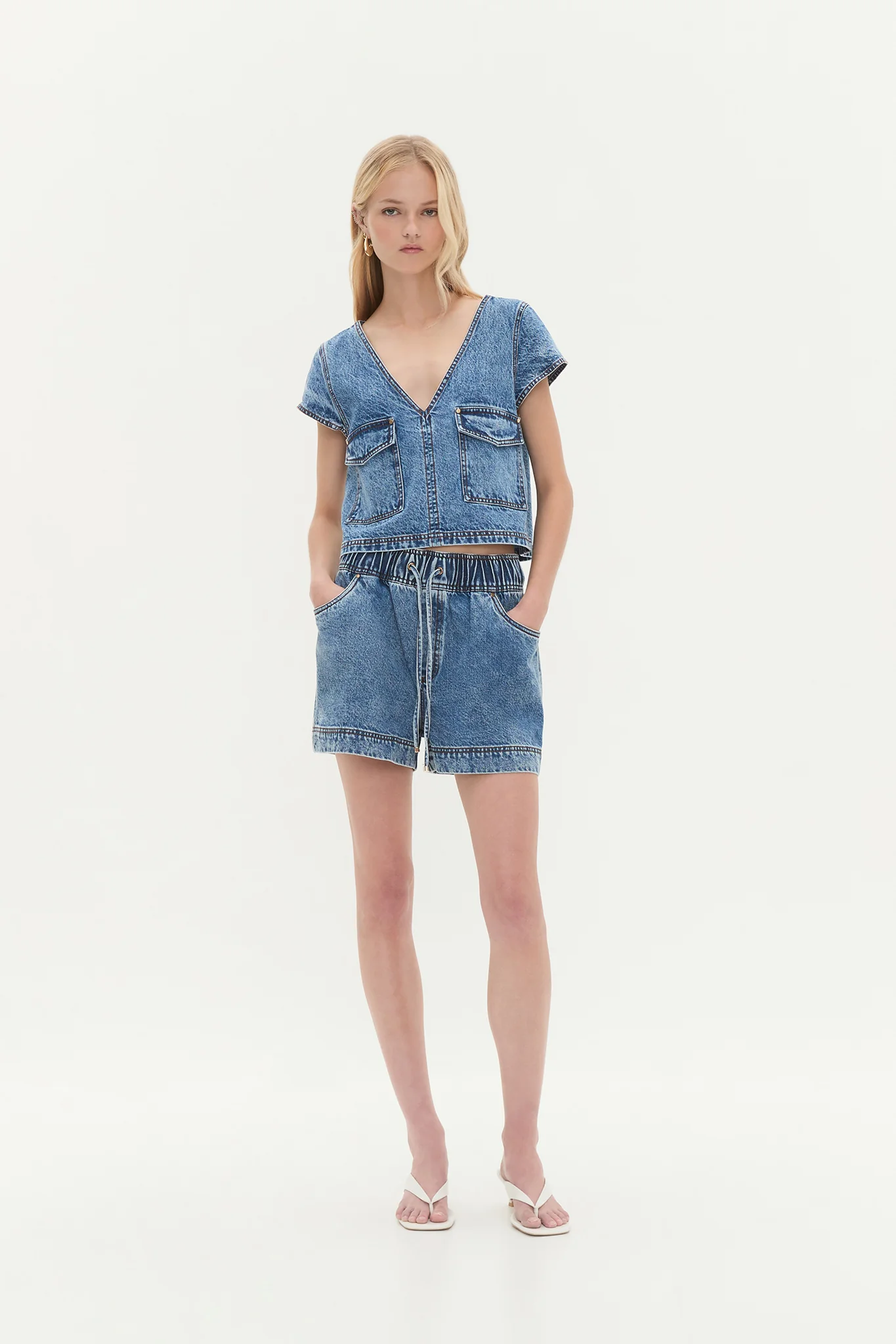 Blues Denim Cargo Top