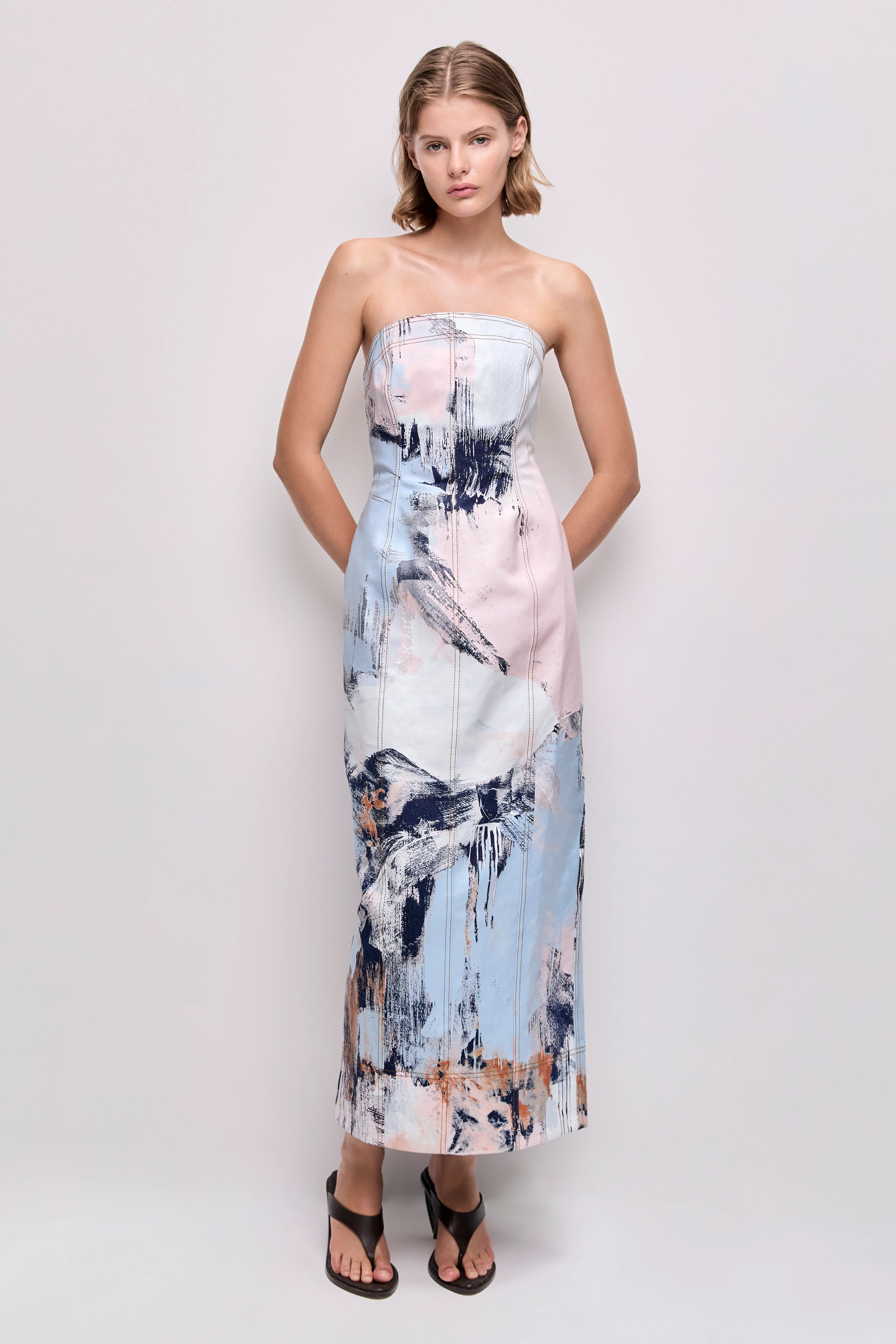 Lettera Denim Midi Dress