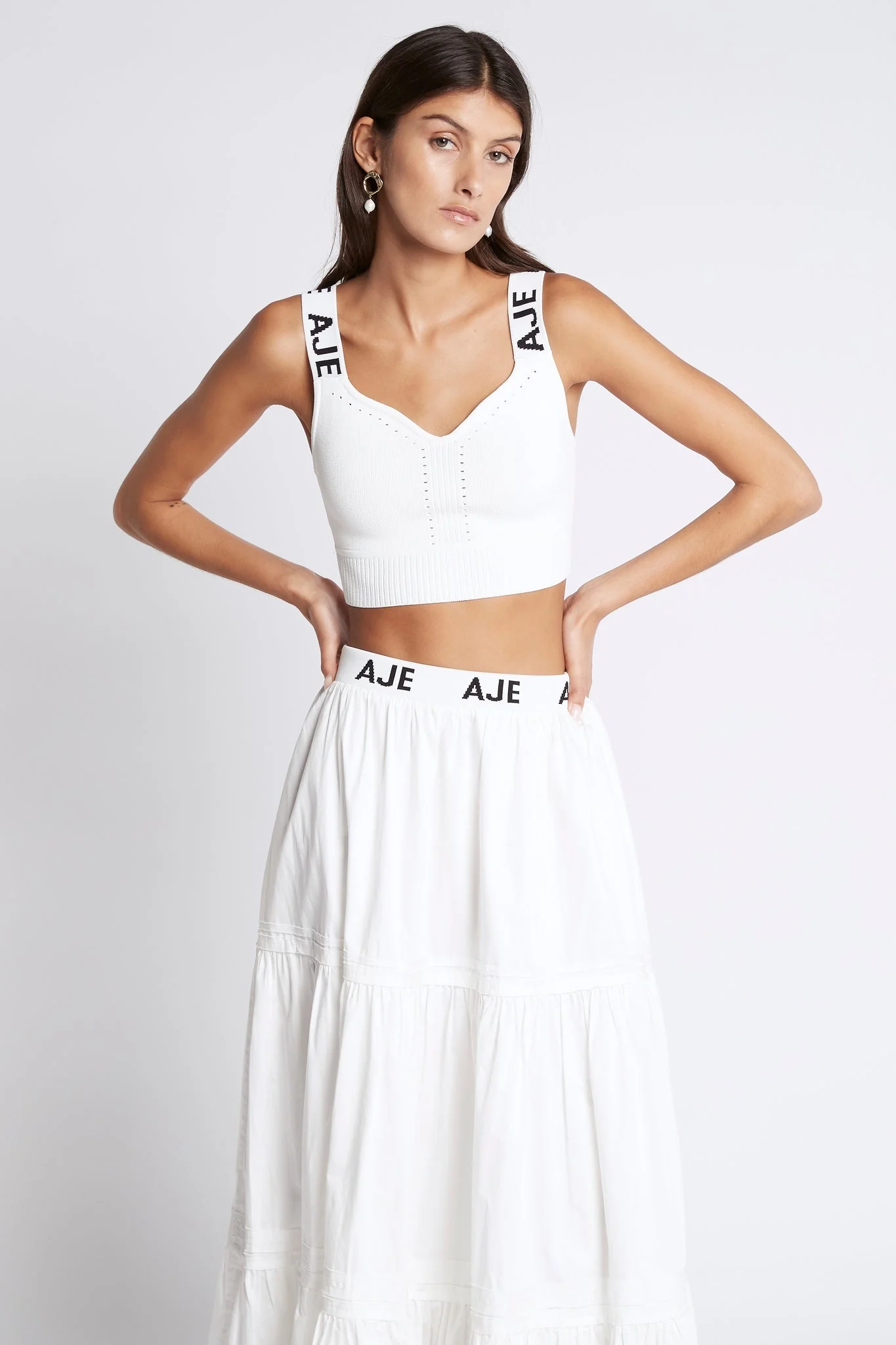 Bardot Knit Logo Tape Top