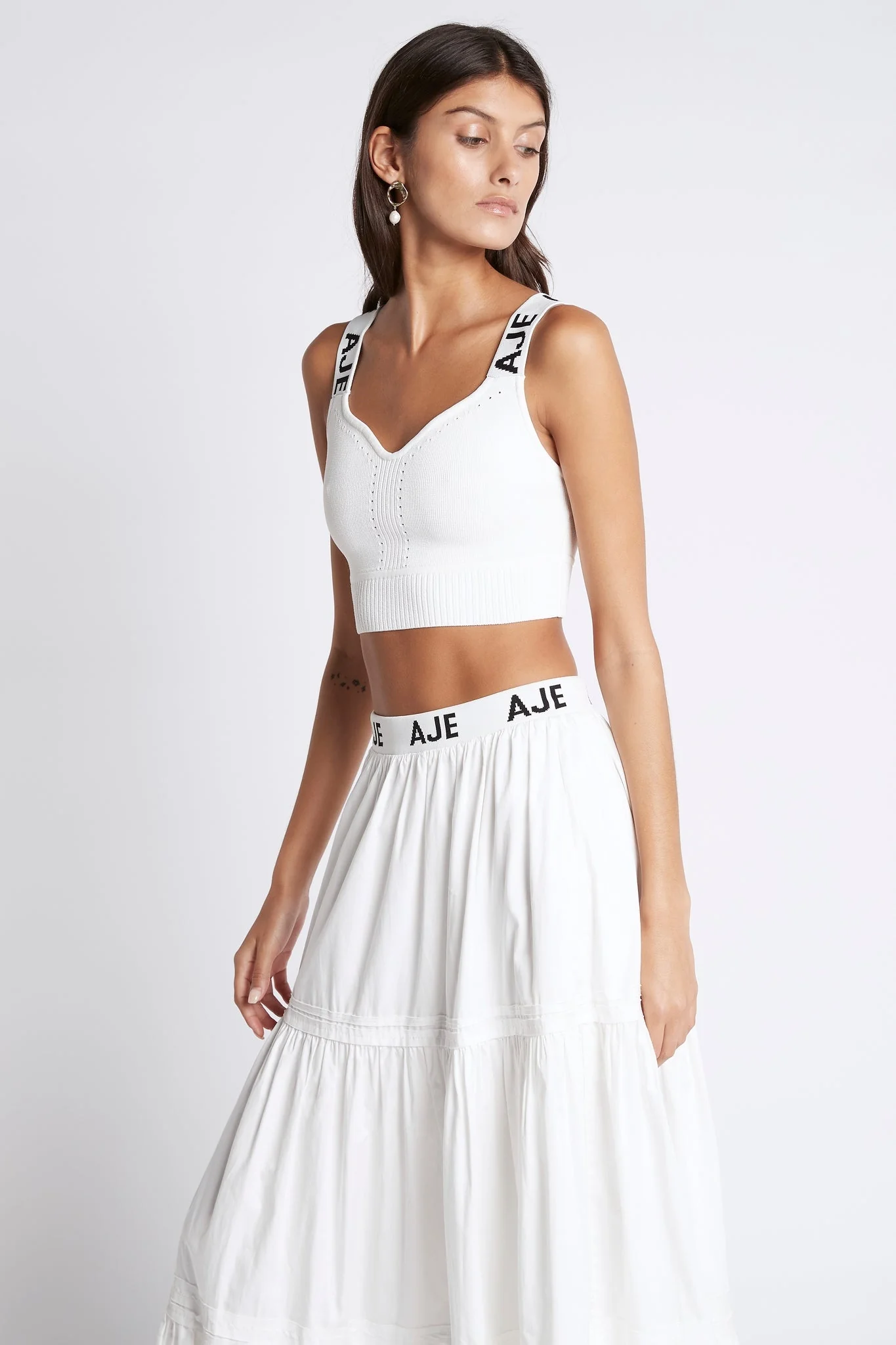 Bardot Knit Logo Tape Top