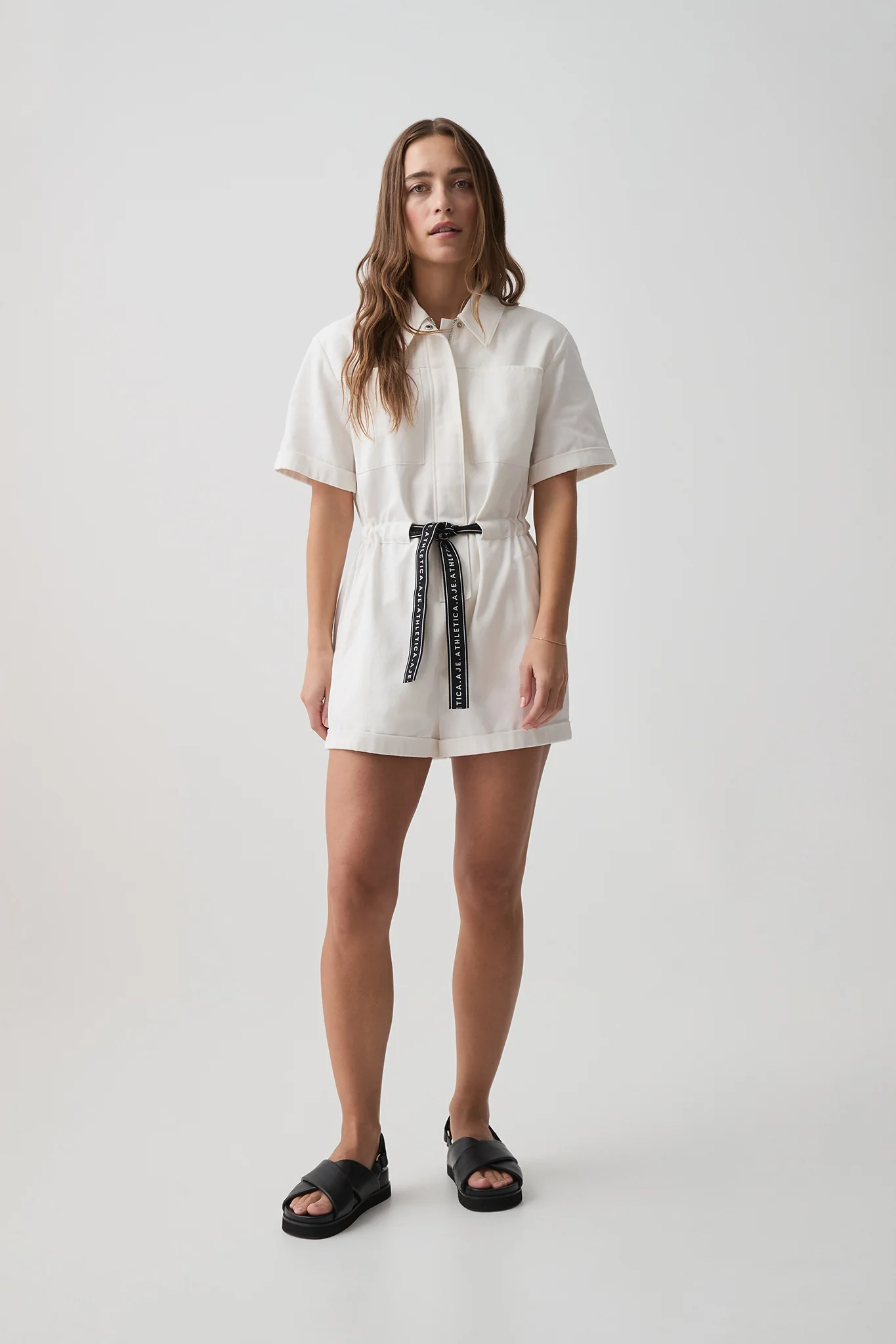Logo Tape Twill Playsuit 826