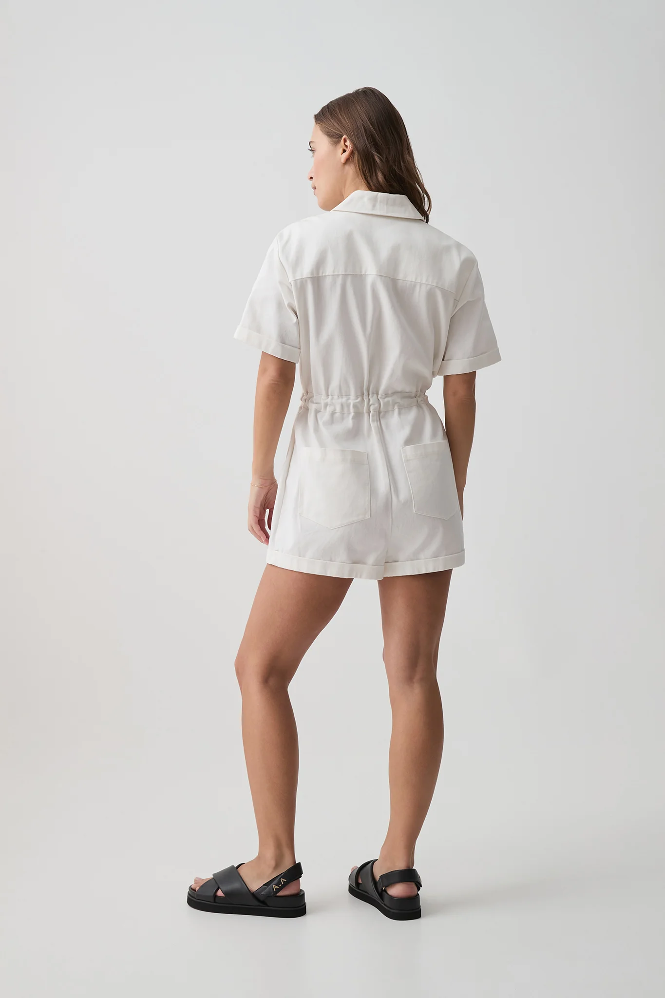 Logo Tape Twill Playsuit 826