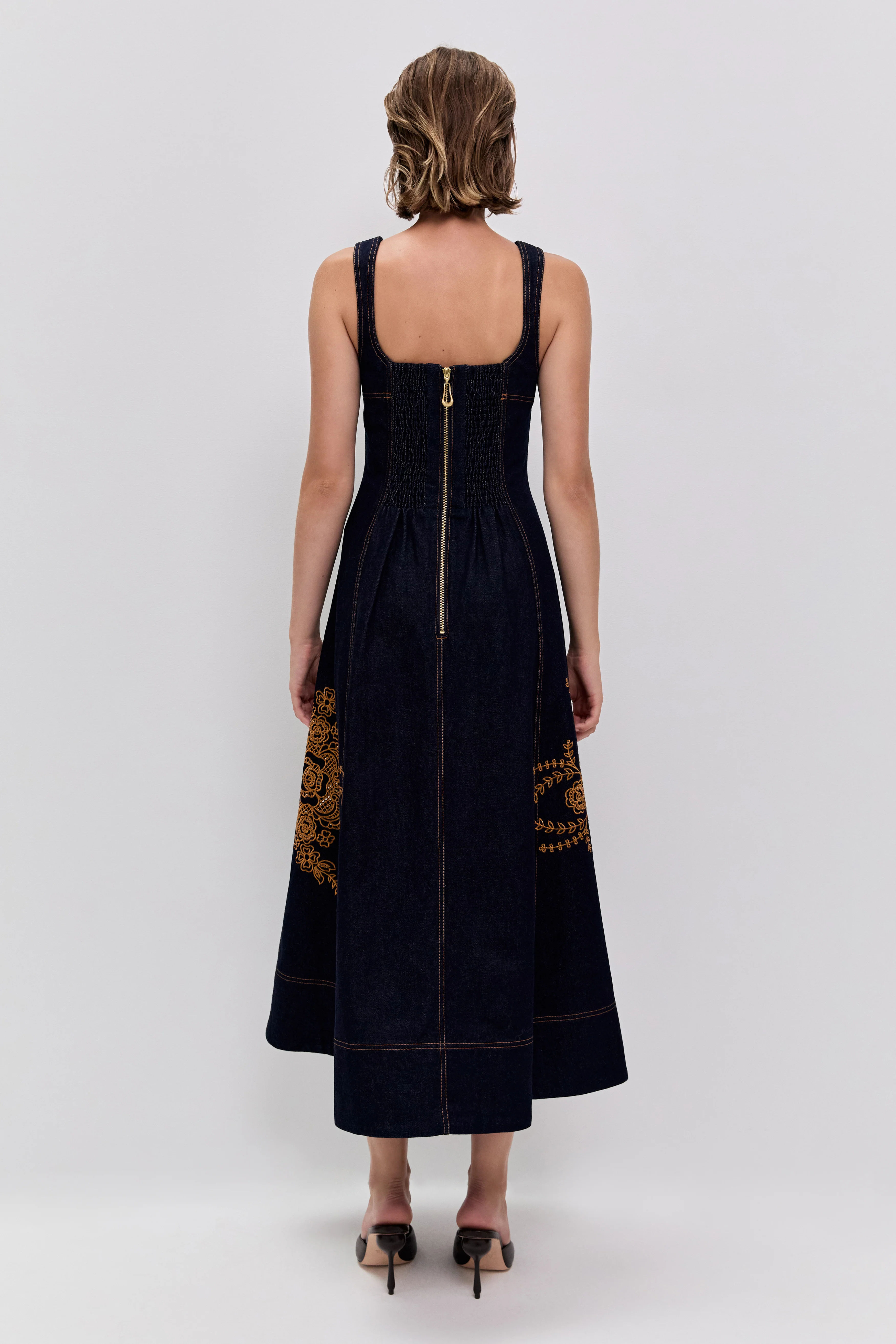 Elora Denim Midi Dress
