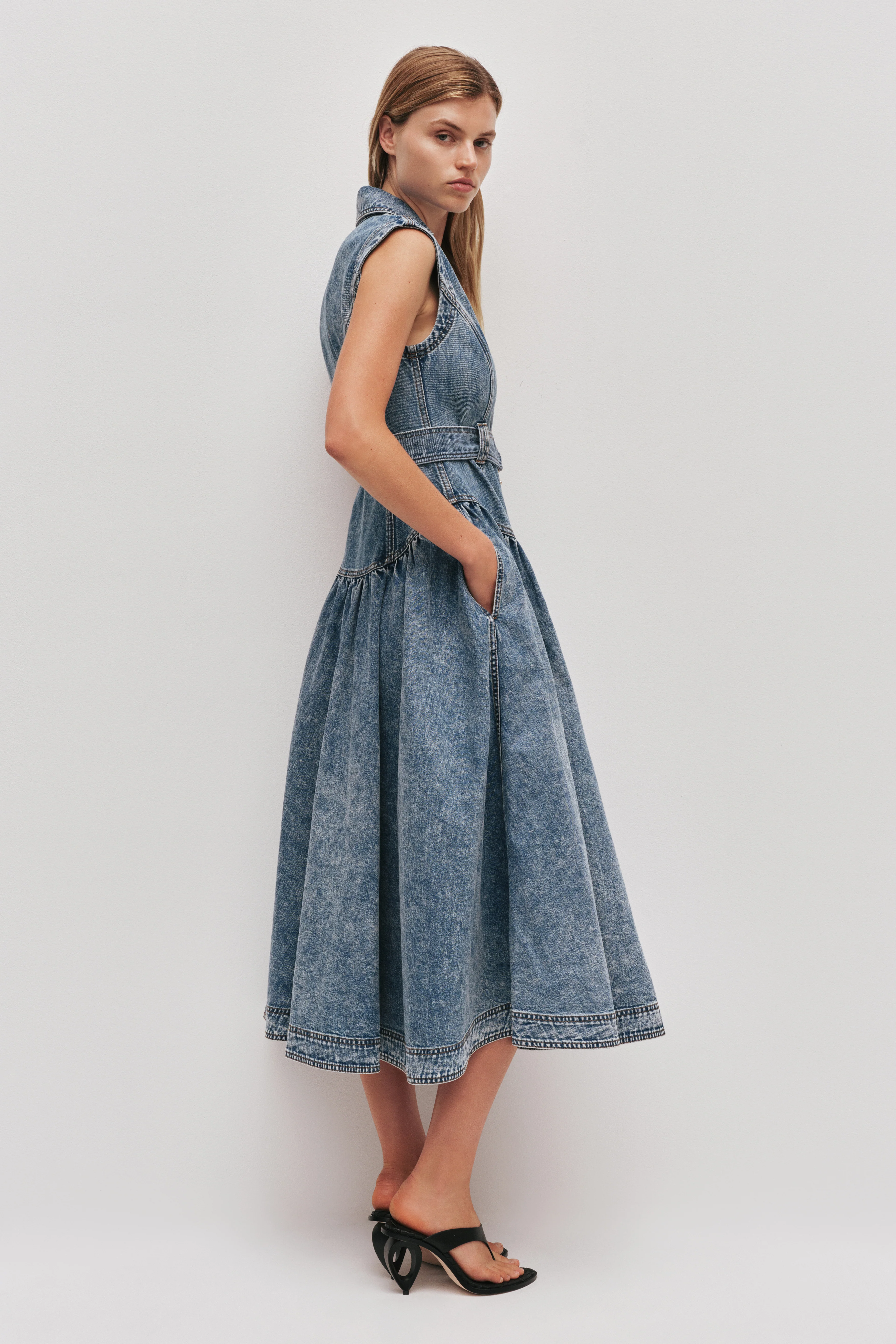 Angelina Belted Midi Dress