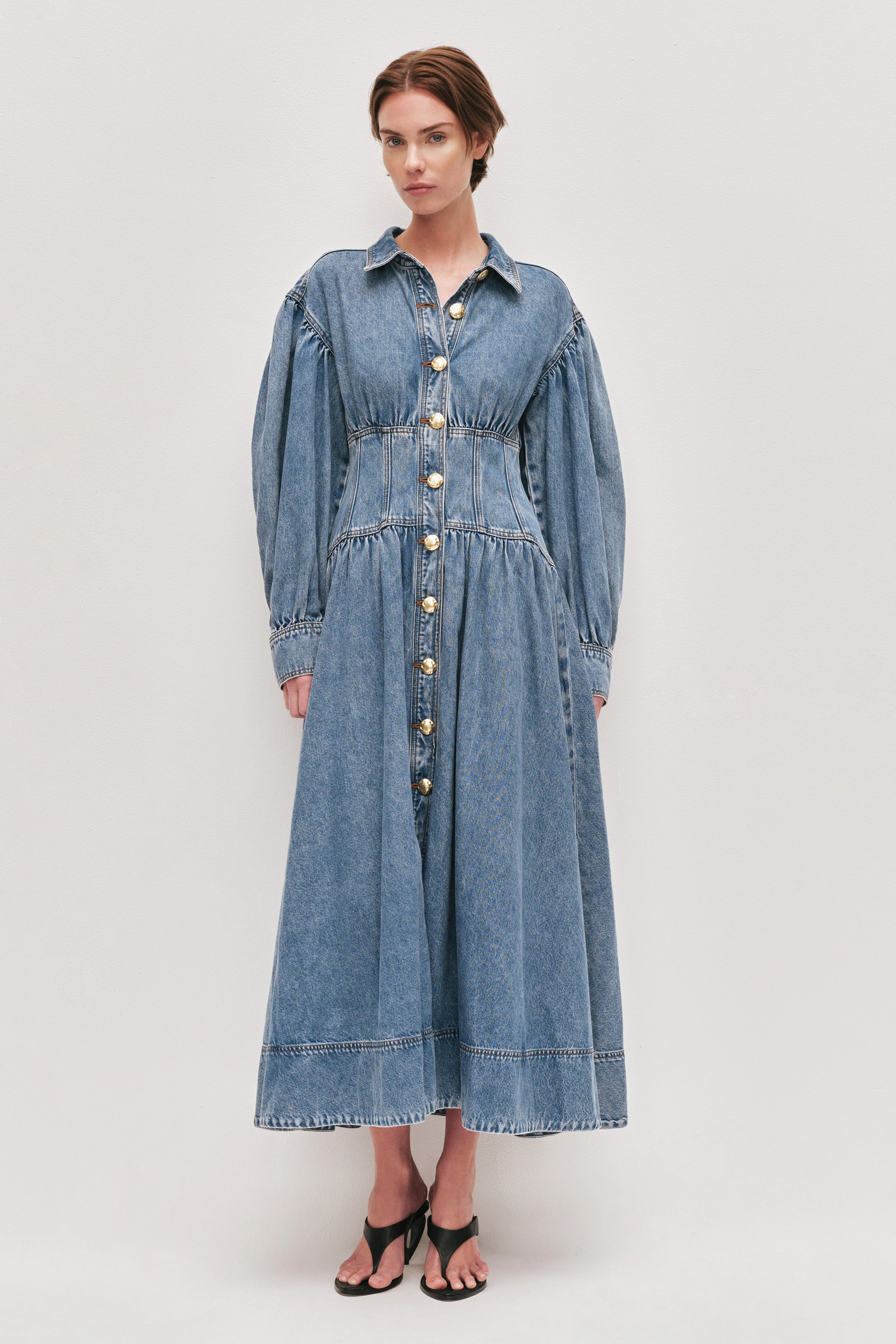 Lorraine Denim Midi Dress