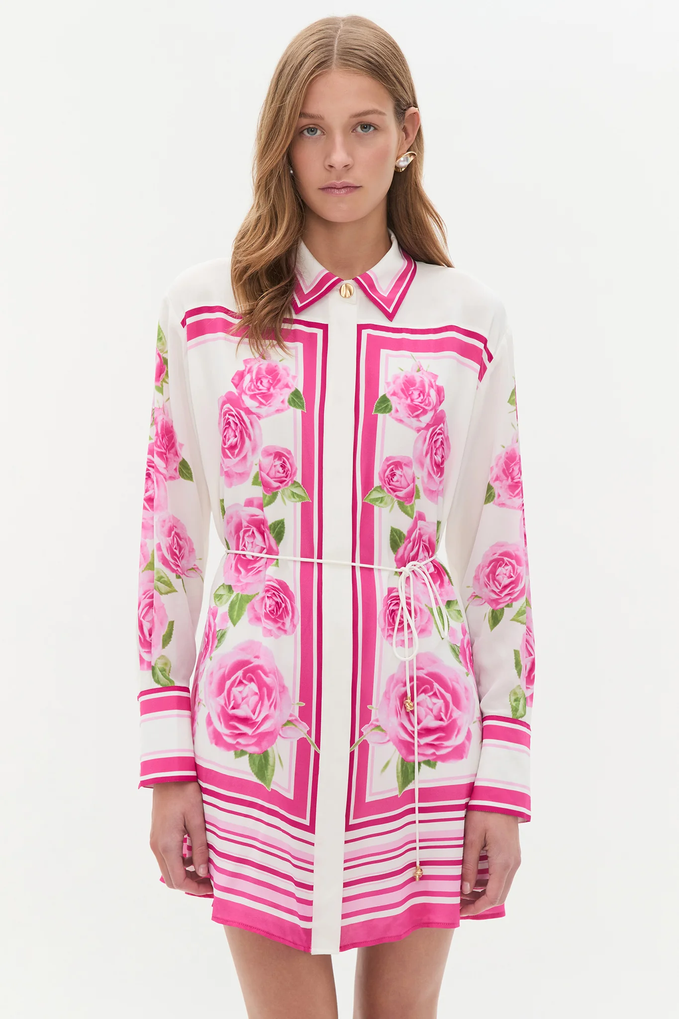 Secret Border Silk Mini Dress