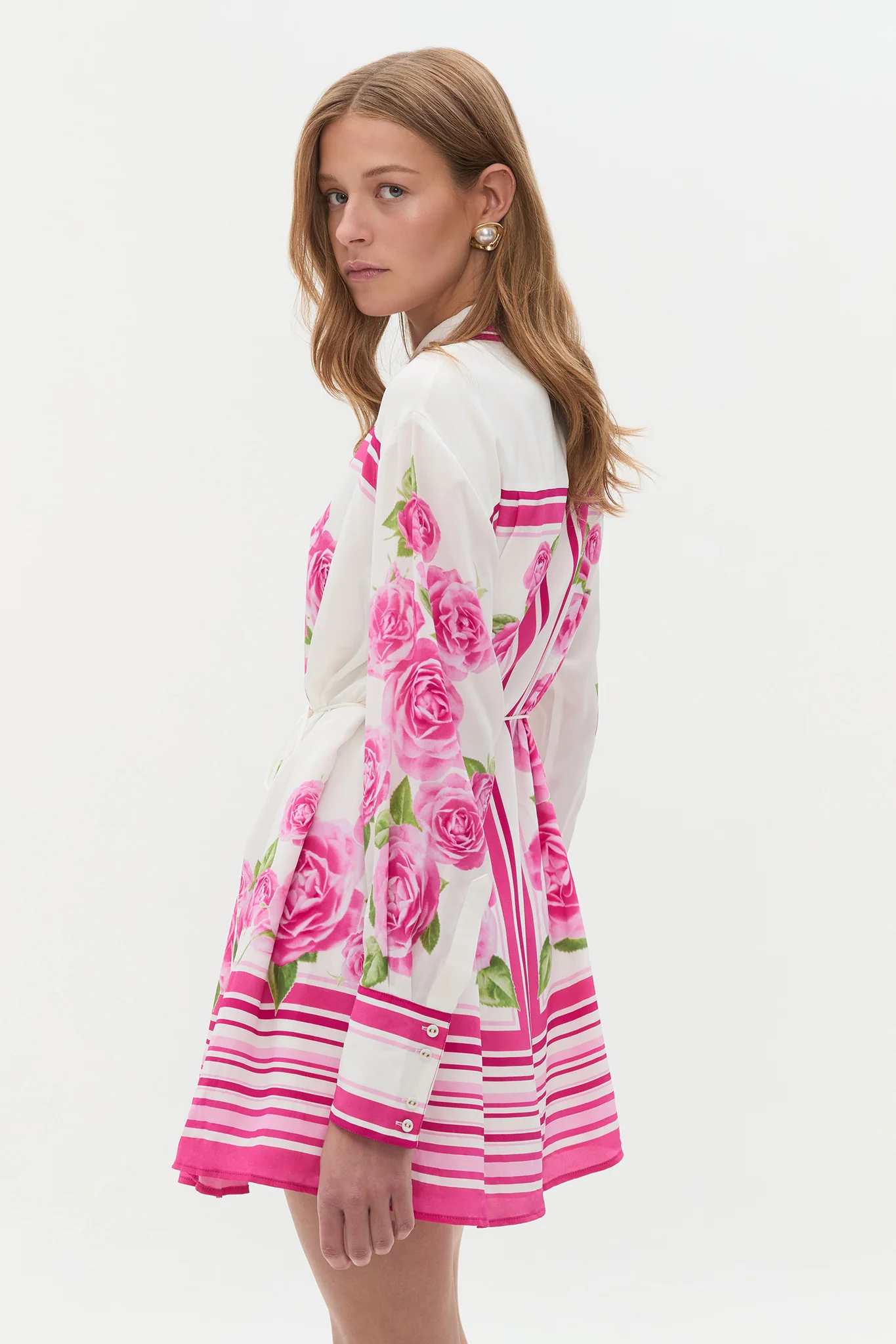 Secret Border Silk Mini Dress