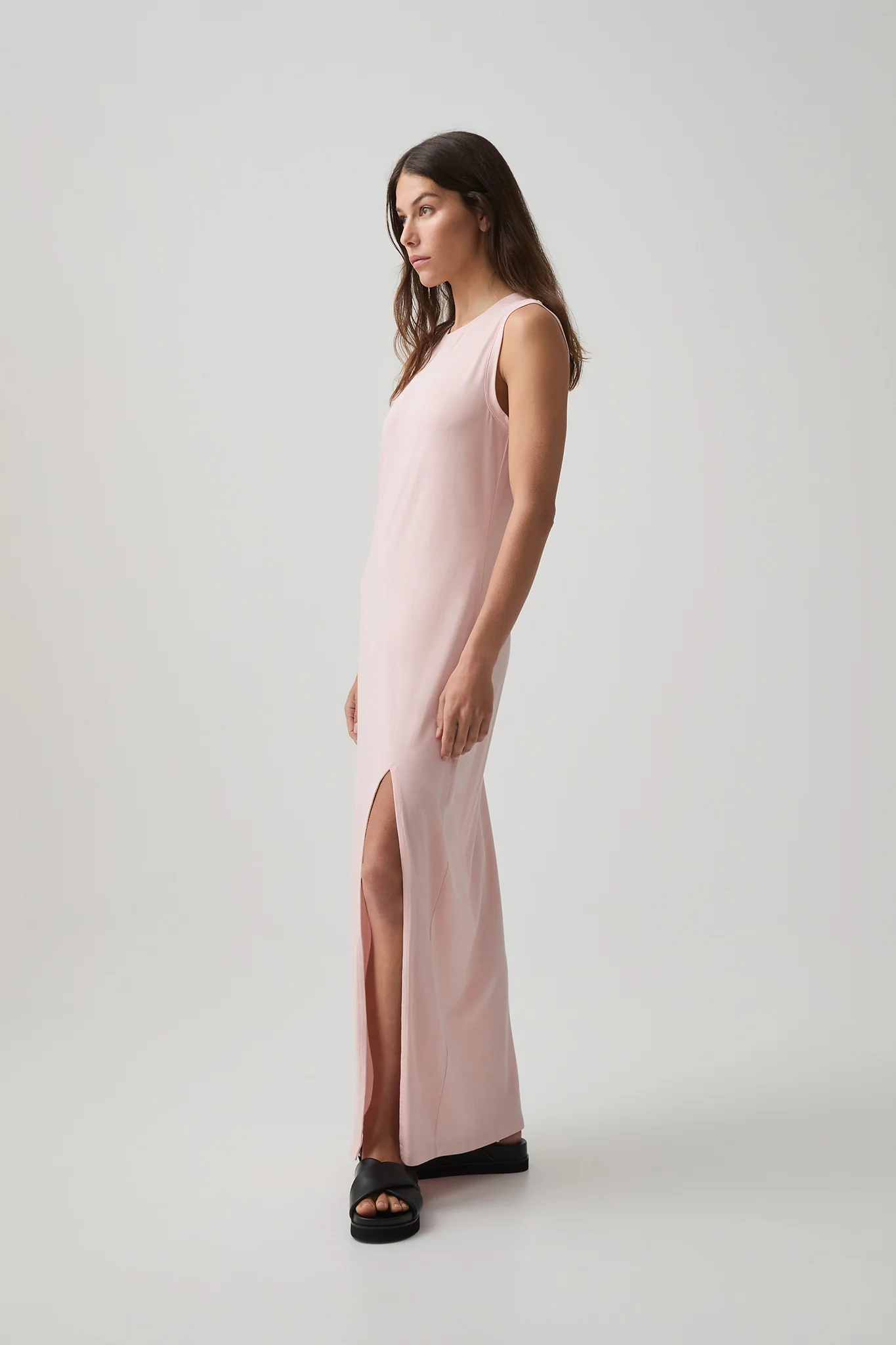Split Hem Jersey Dress 816