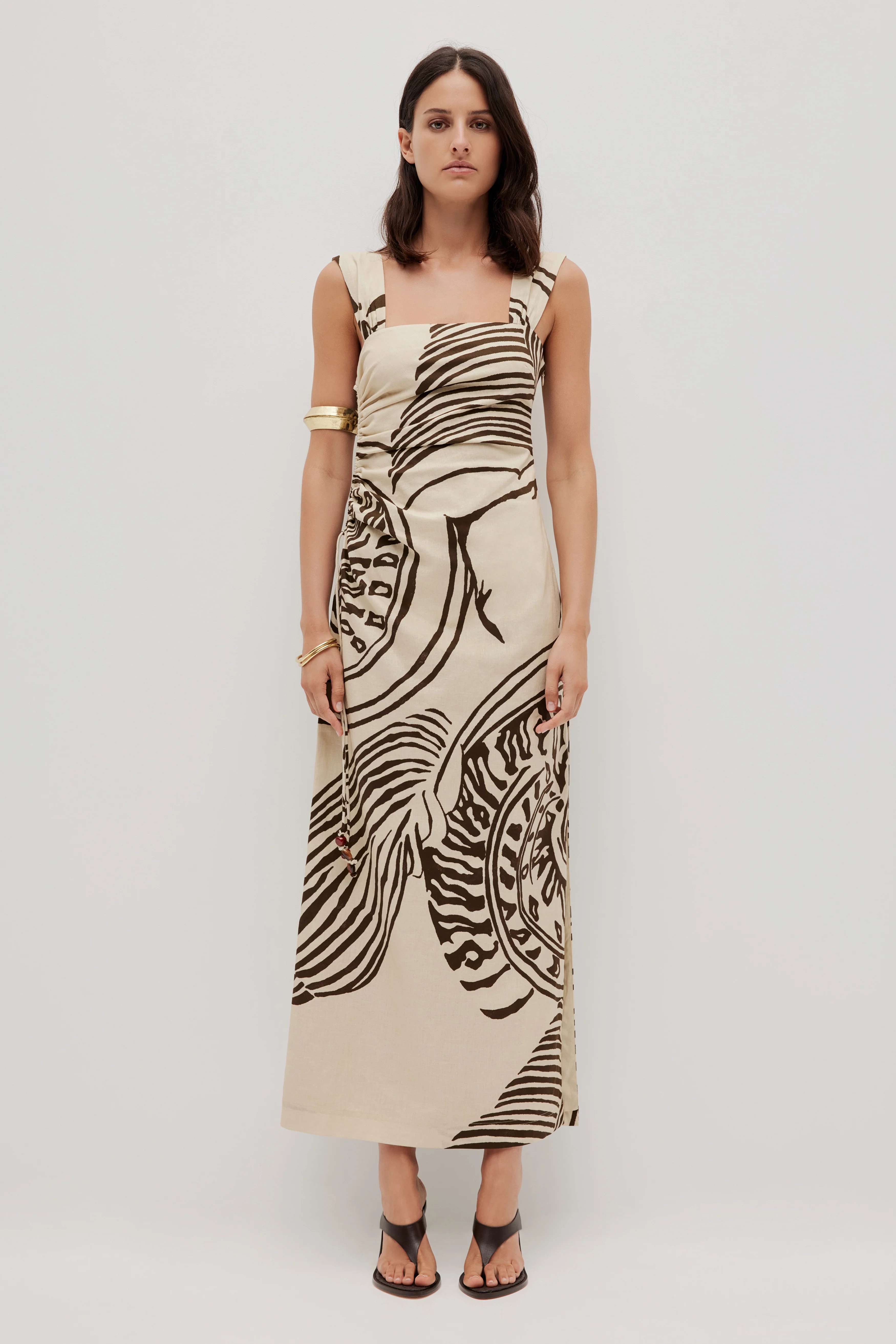 Elara Ruched Midi Dress