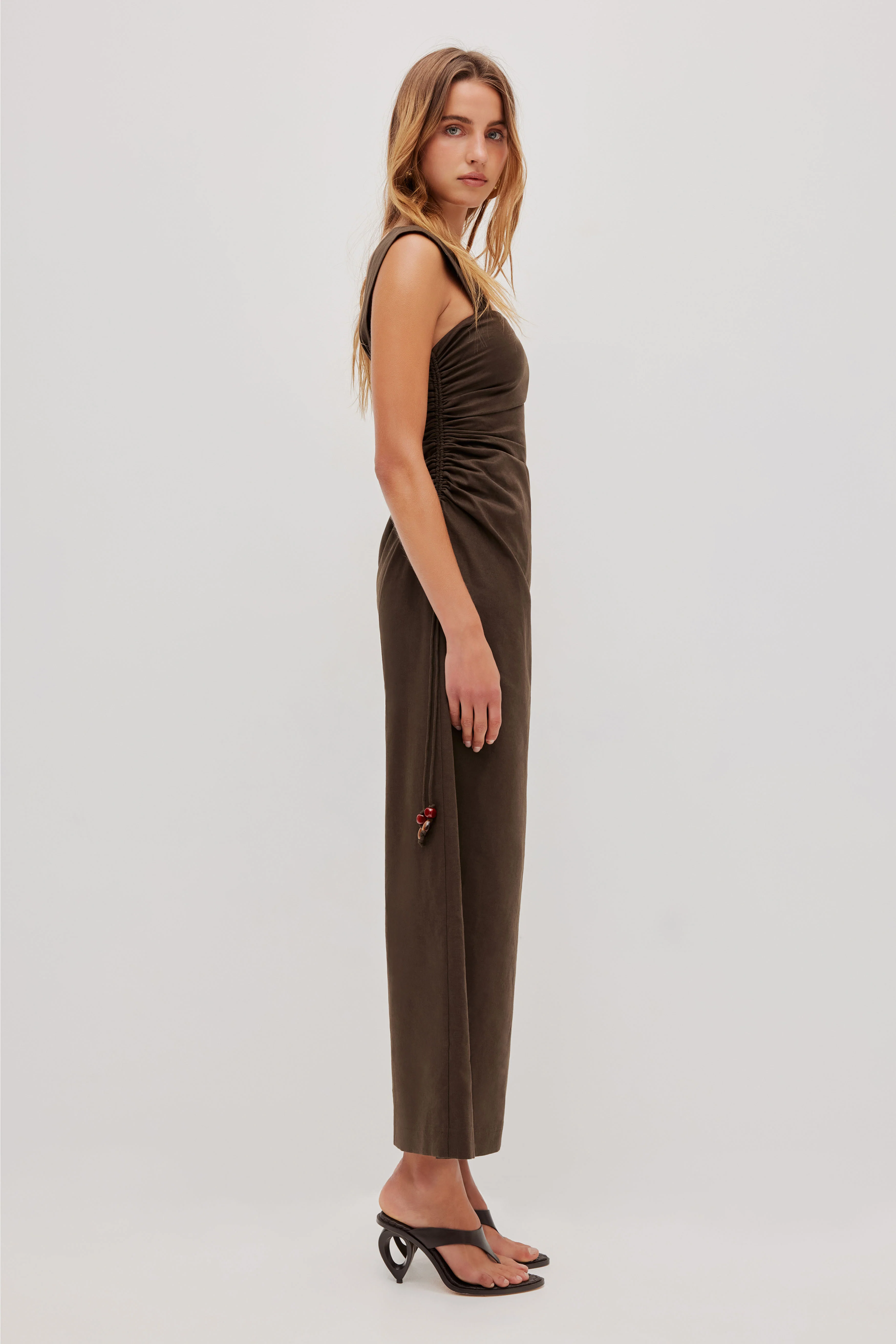 Elara Ruched Midi Dress