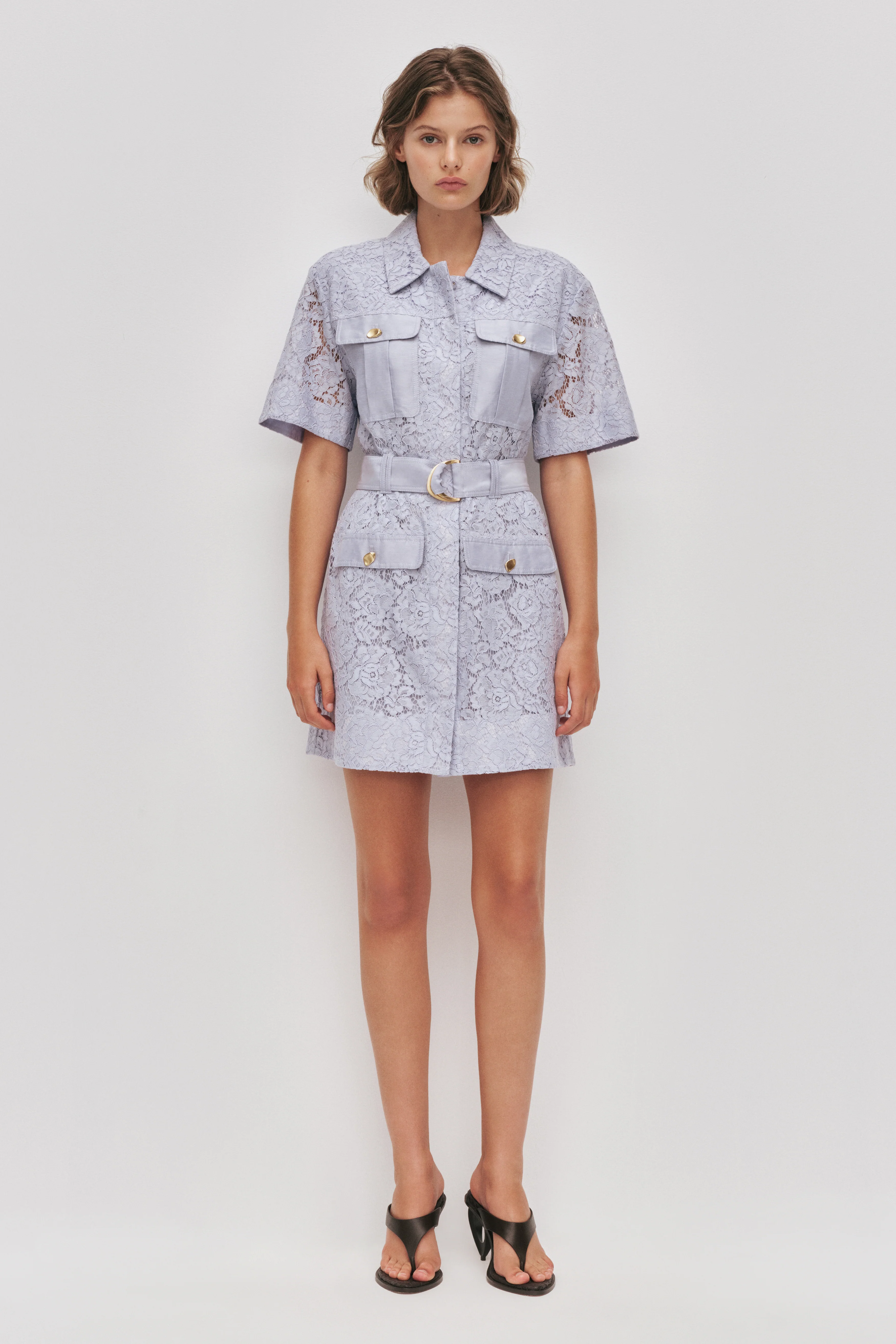 Mystic Lace Mini Shirt Dress