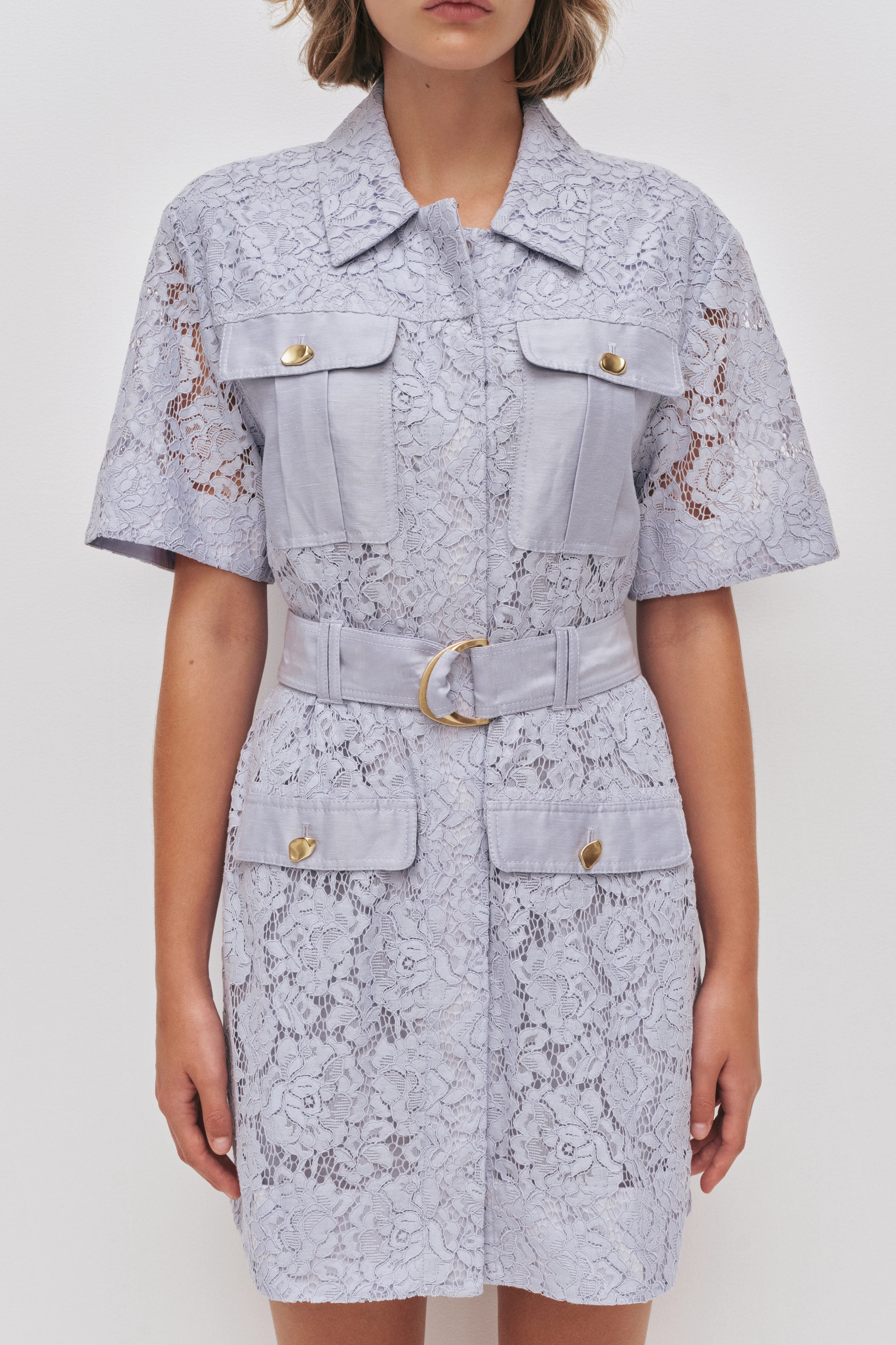 Mystic Lace Mini Shirt Dress