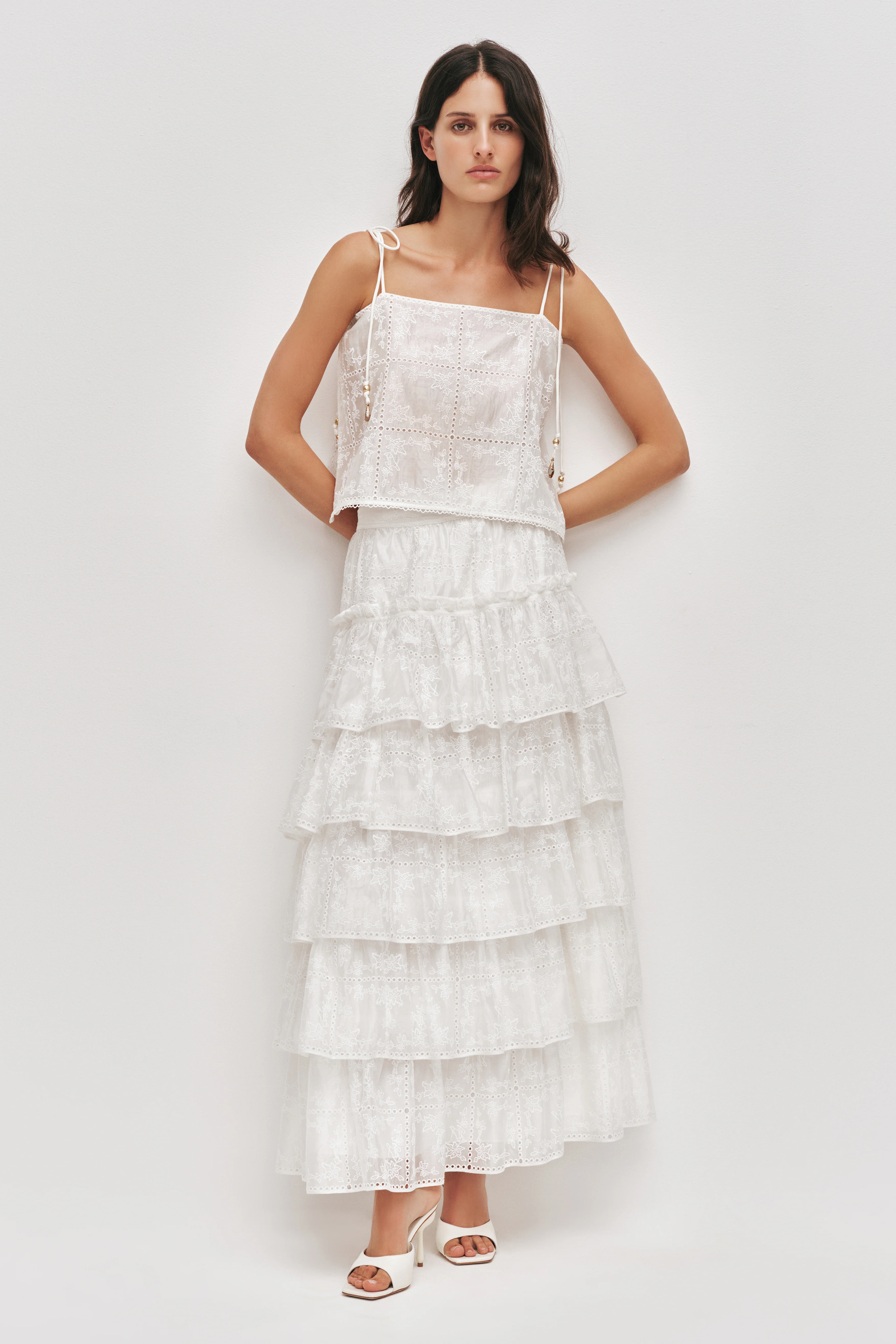 Merritt Embroidered Midi Skirt
