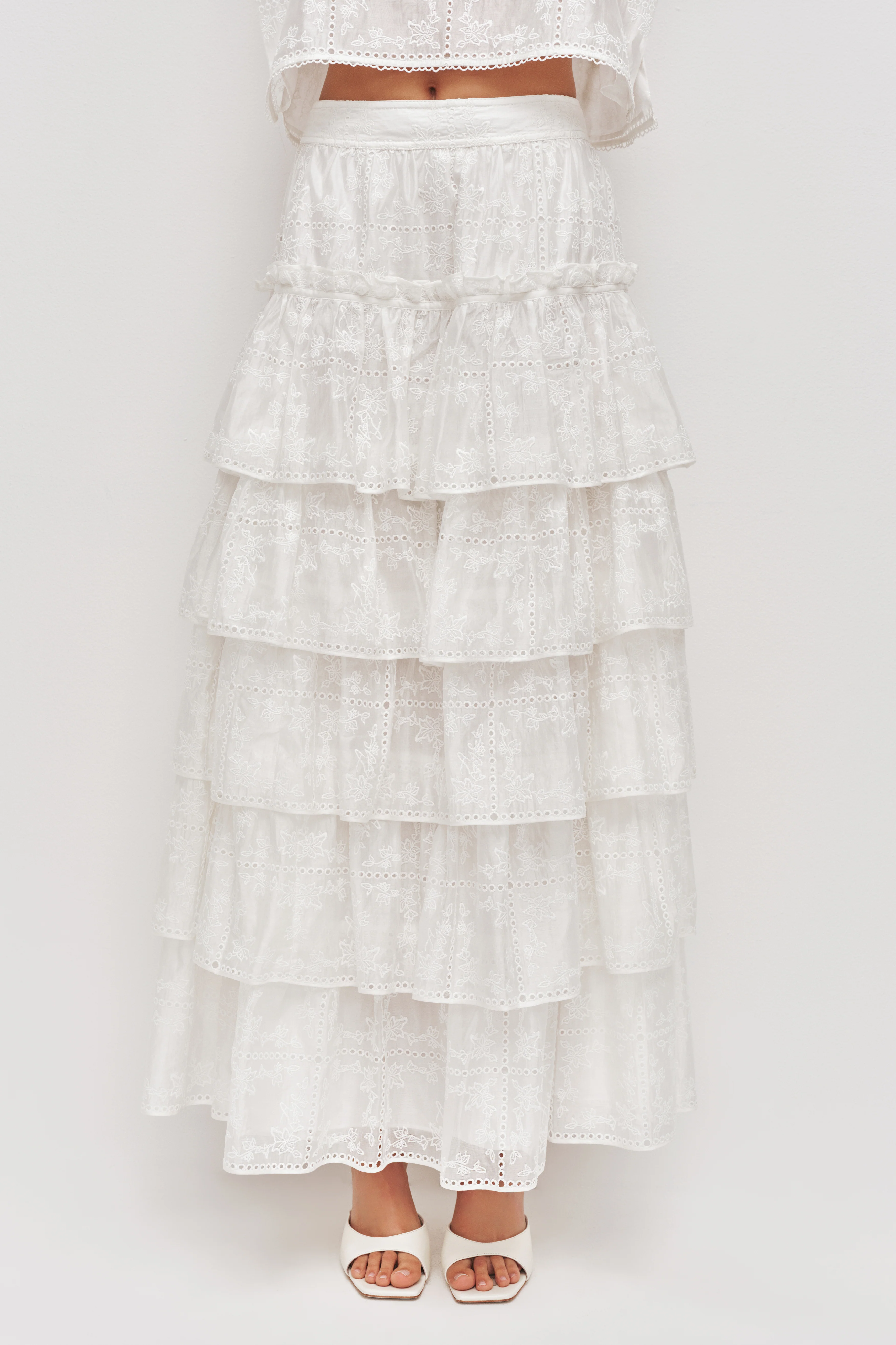 Merritt Embroidered Midi Skirt