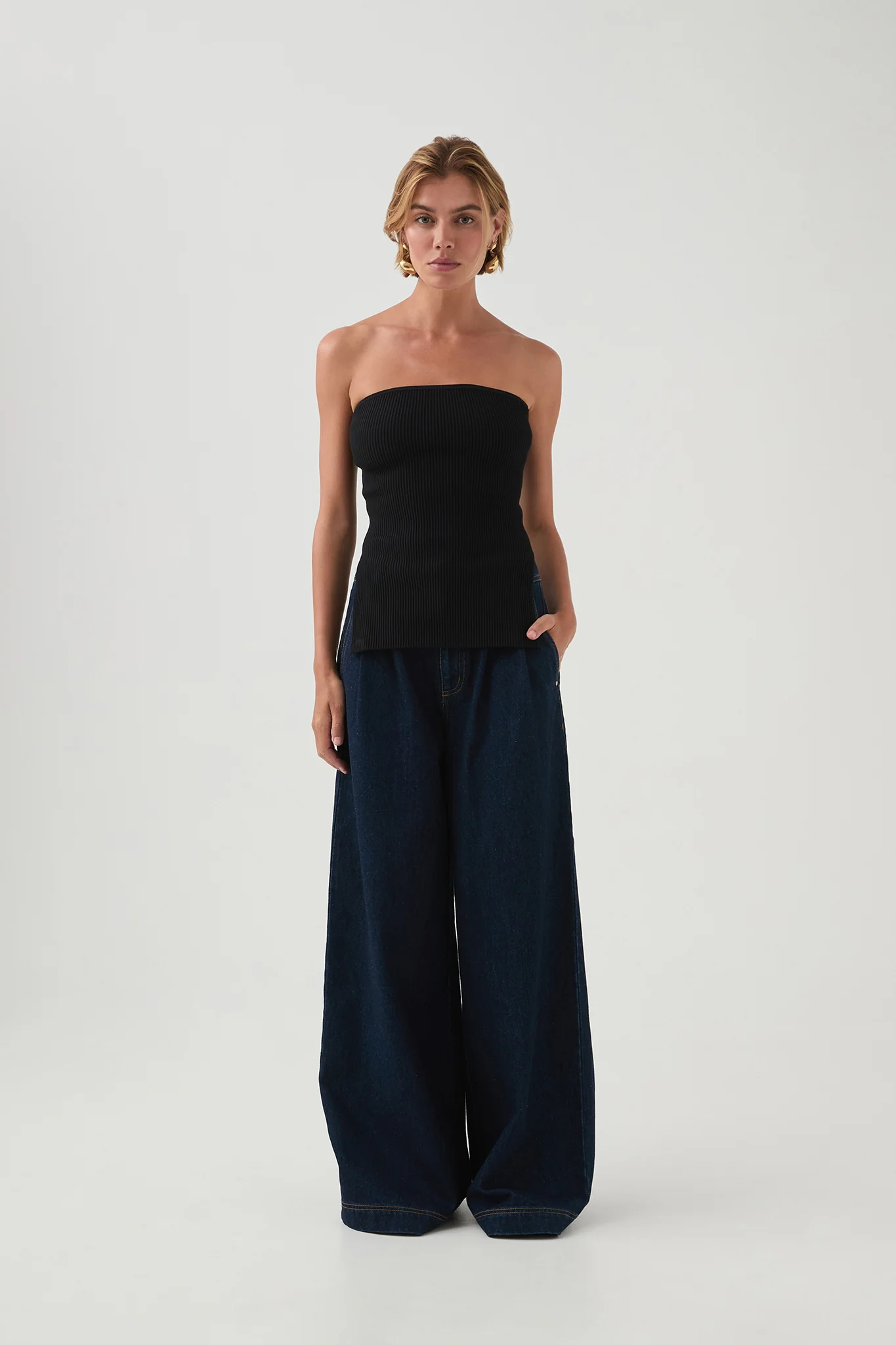 Deia Strapless Knit Top