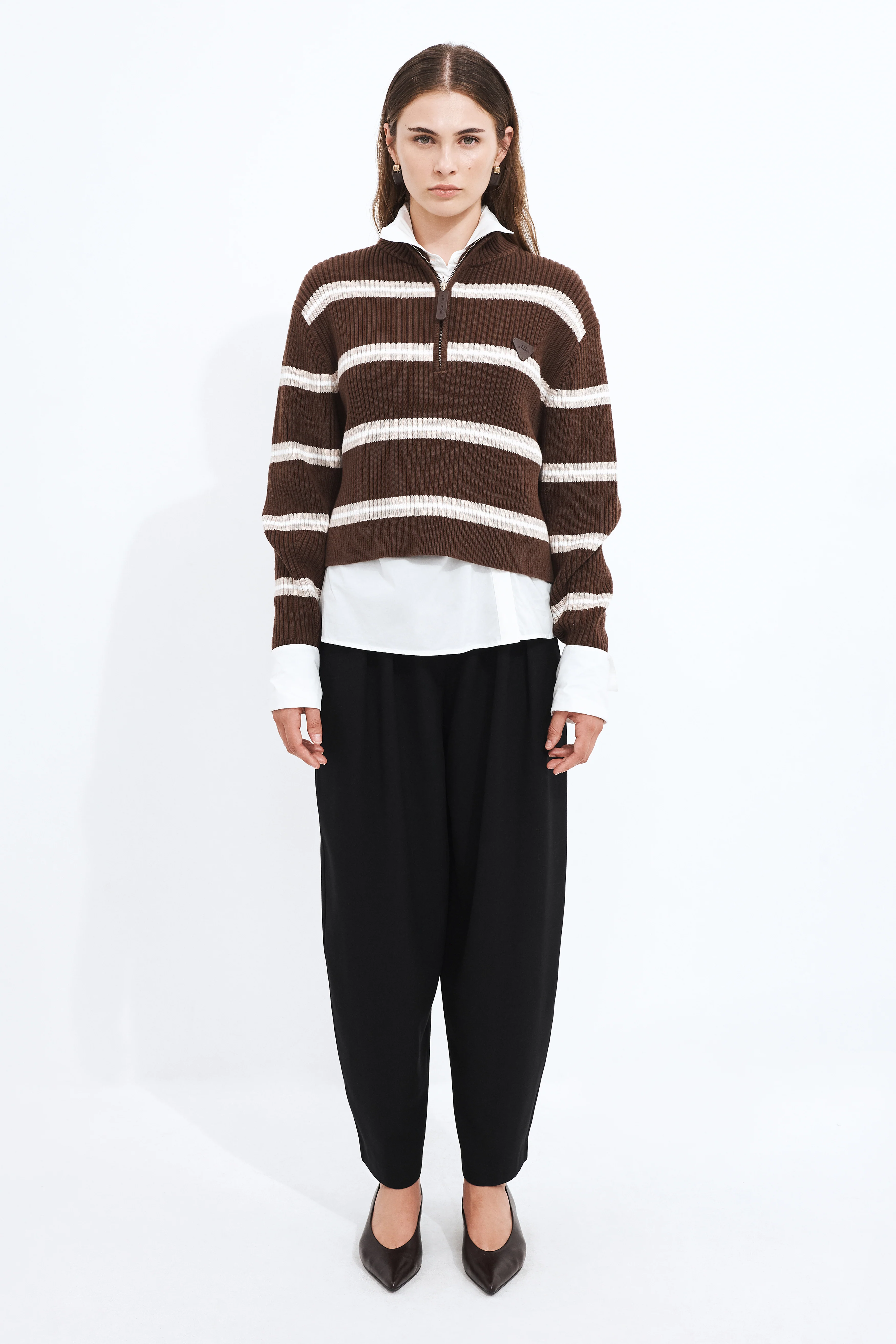 Clara 1/4 Zip Stripe Jumper