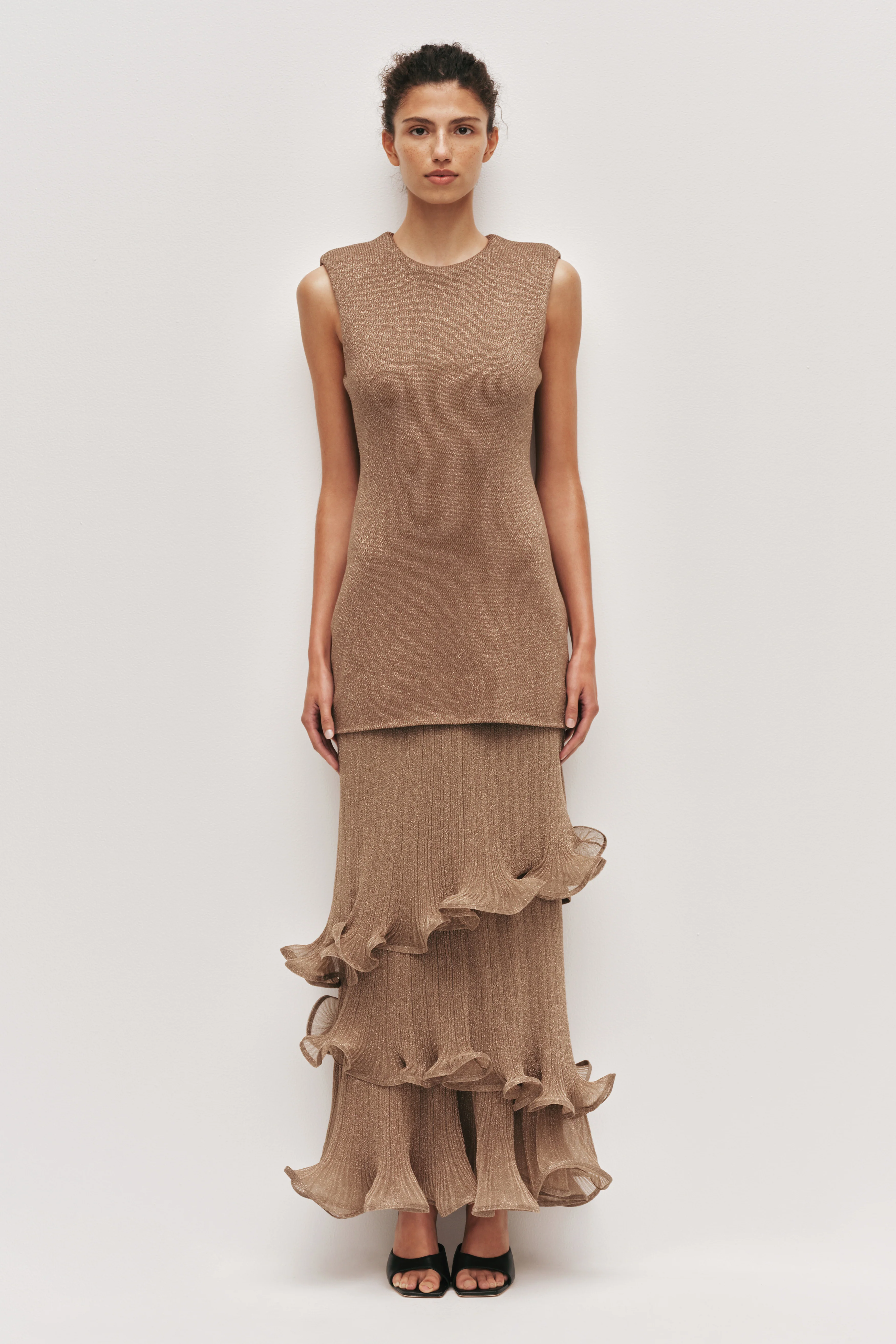 Ciela Ruffle Knit Maxi Dress