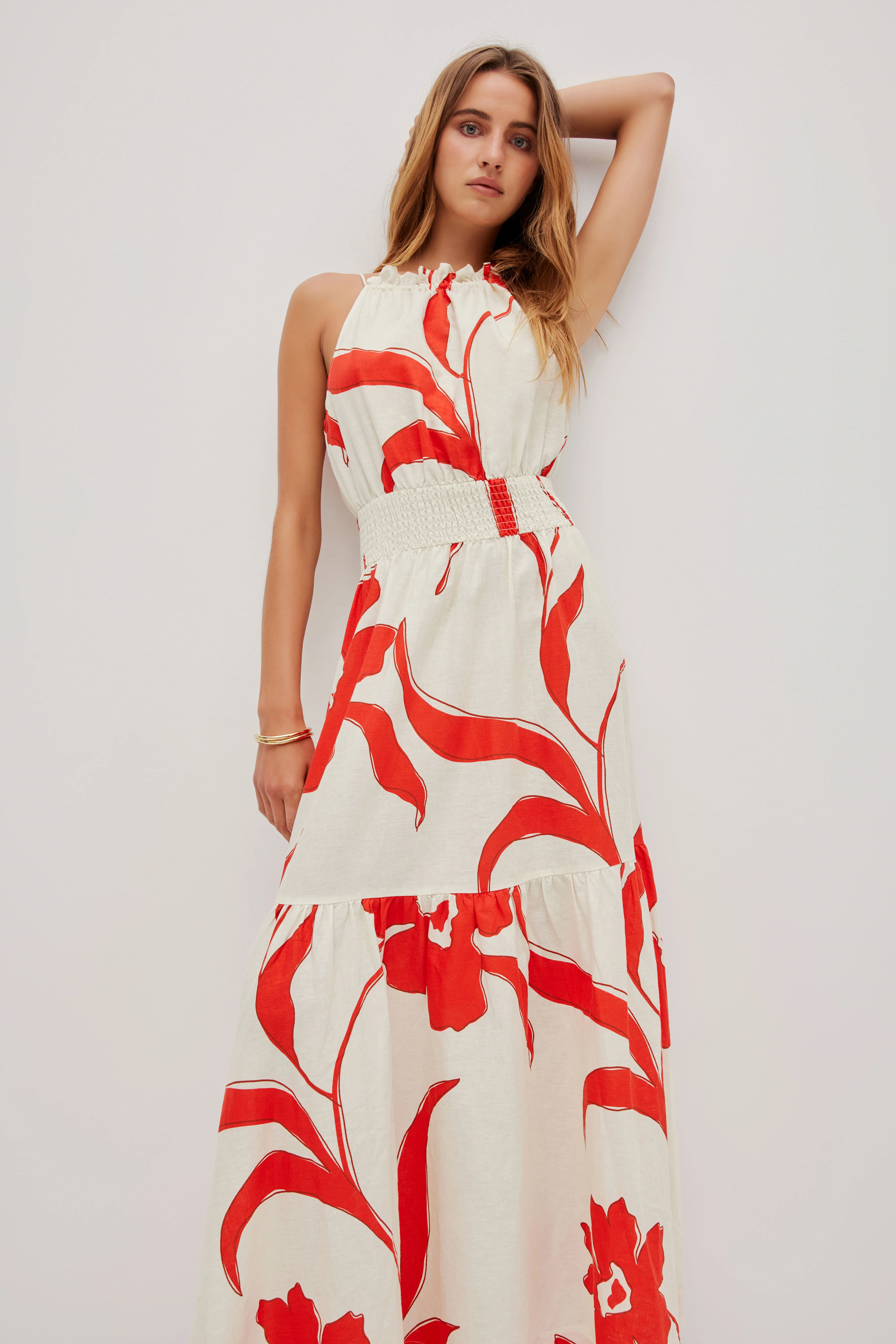 Elara Gathered Maxi Dress