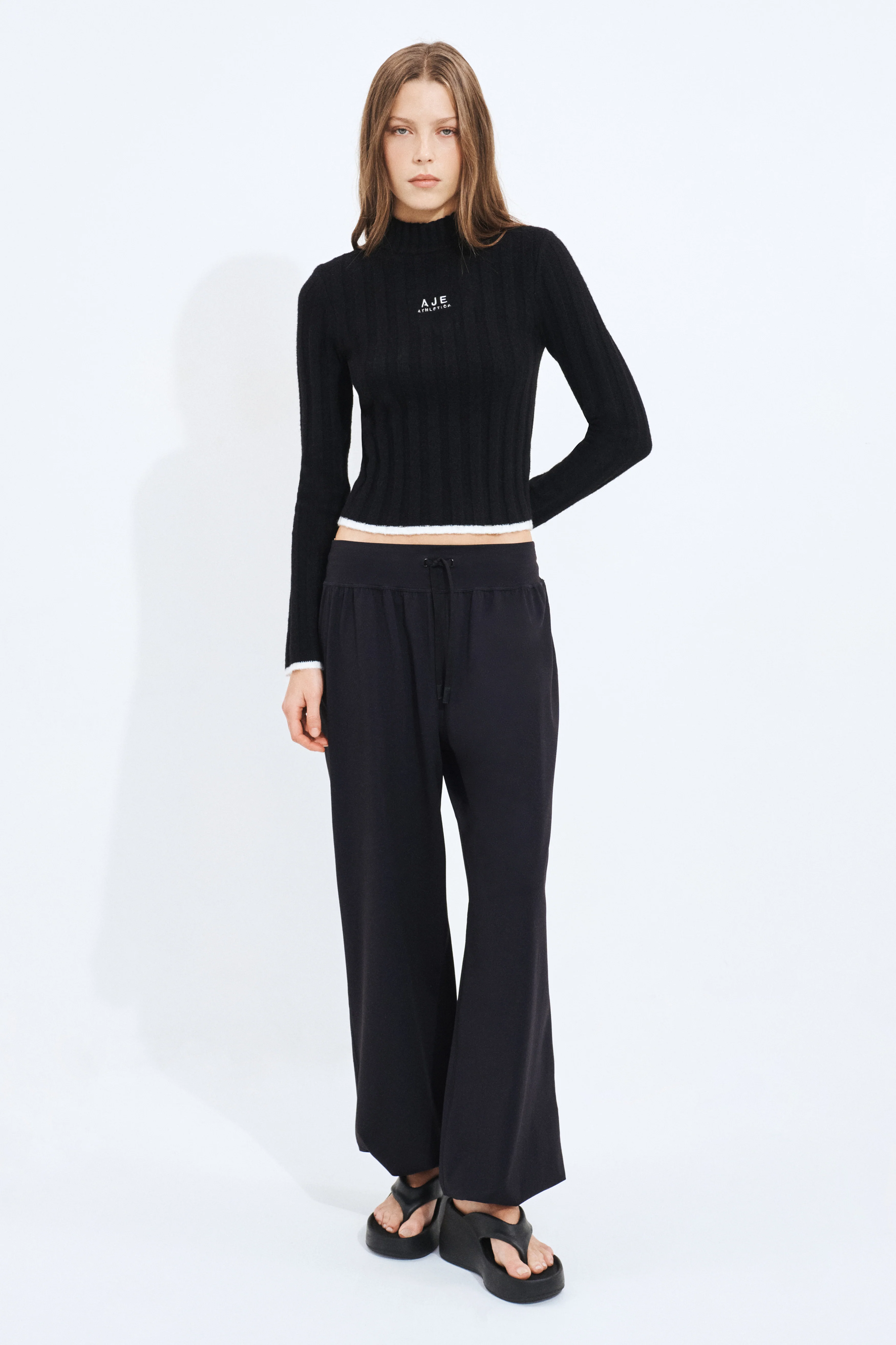 Mock Neck Rib Knit Top