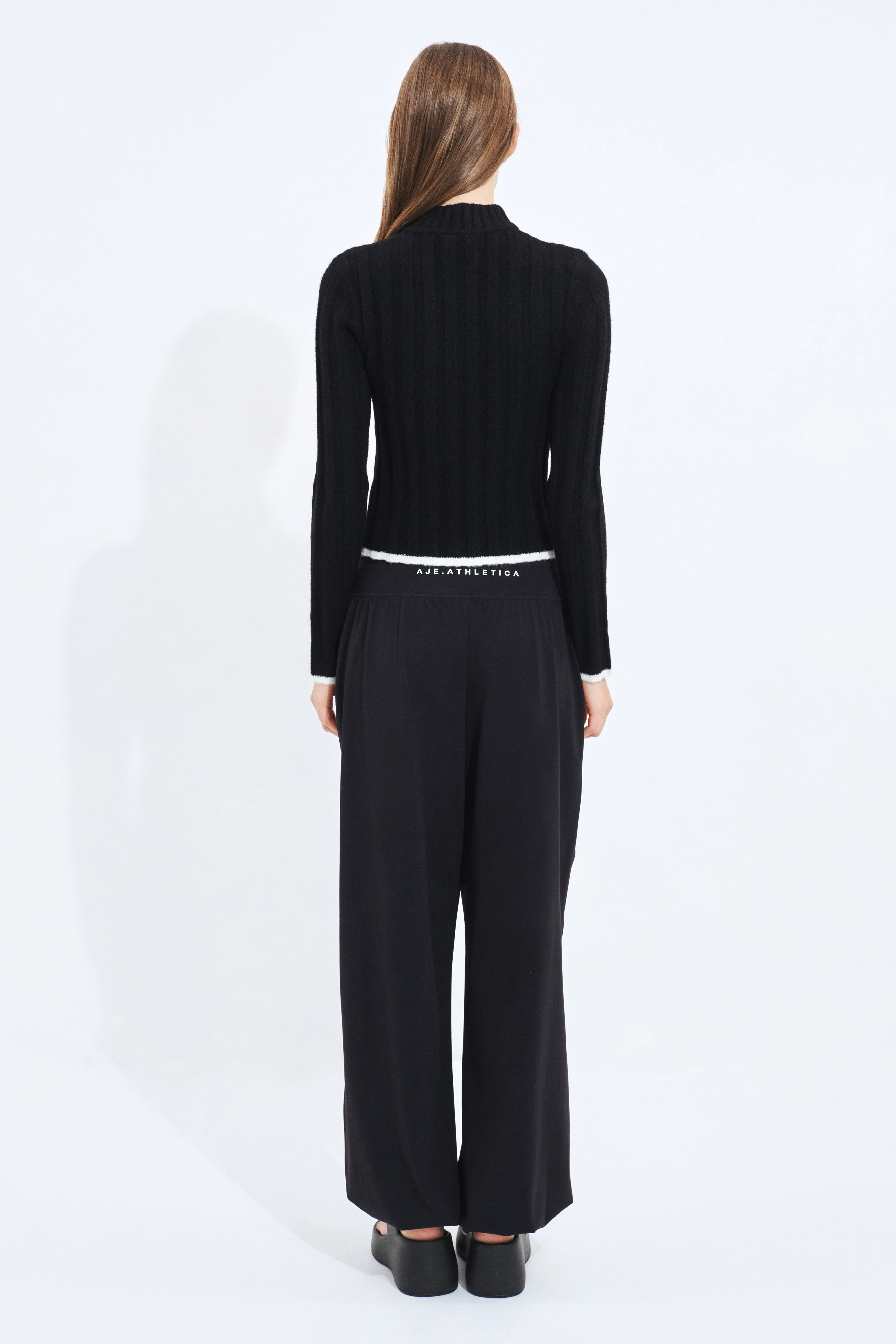 Mock Neck Rib Knit Top