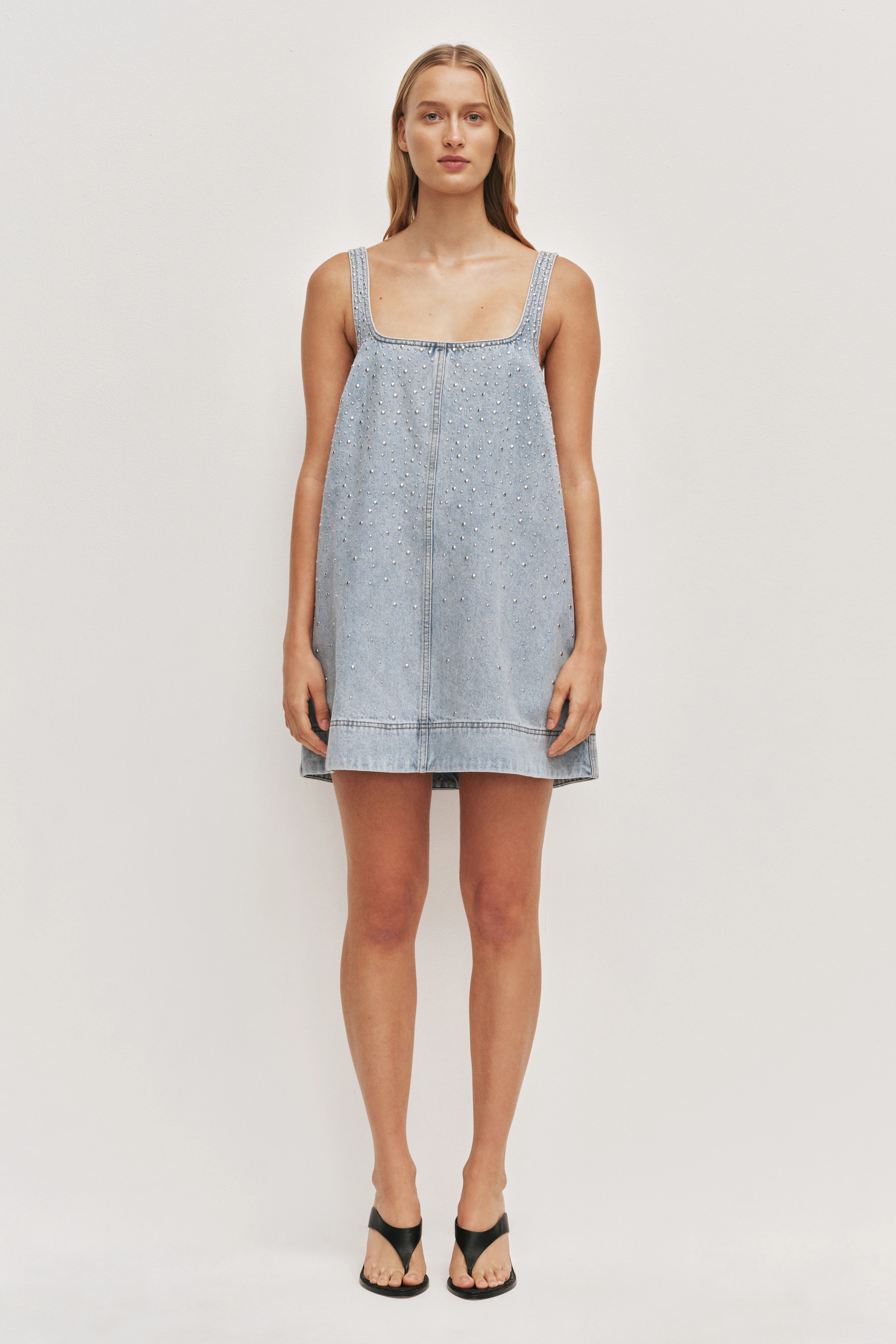 Lucina Stud Denim Mini Dress