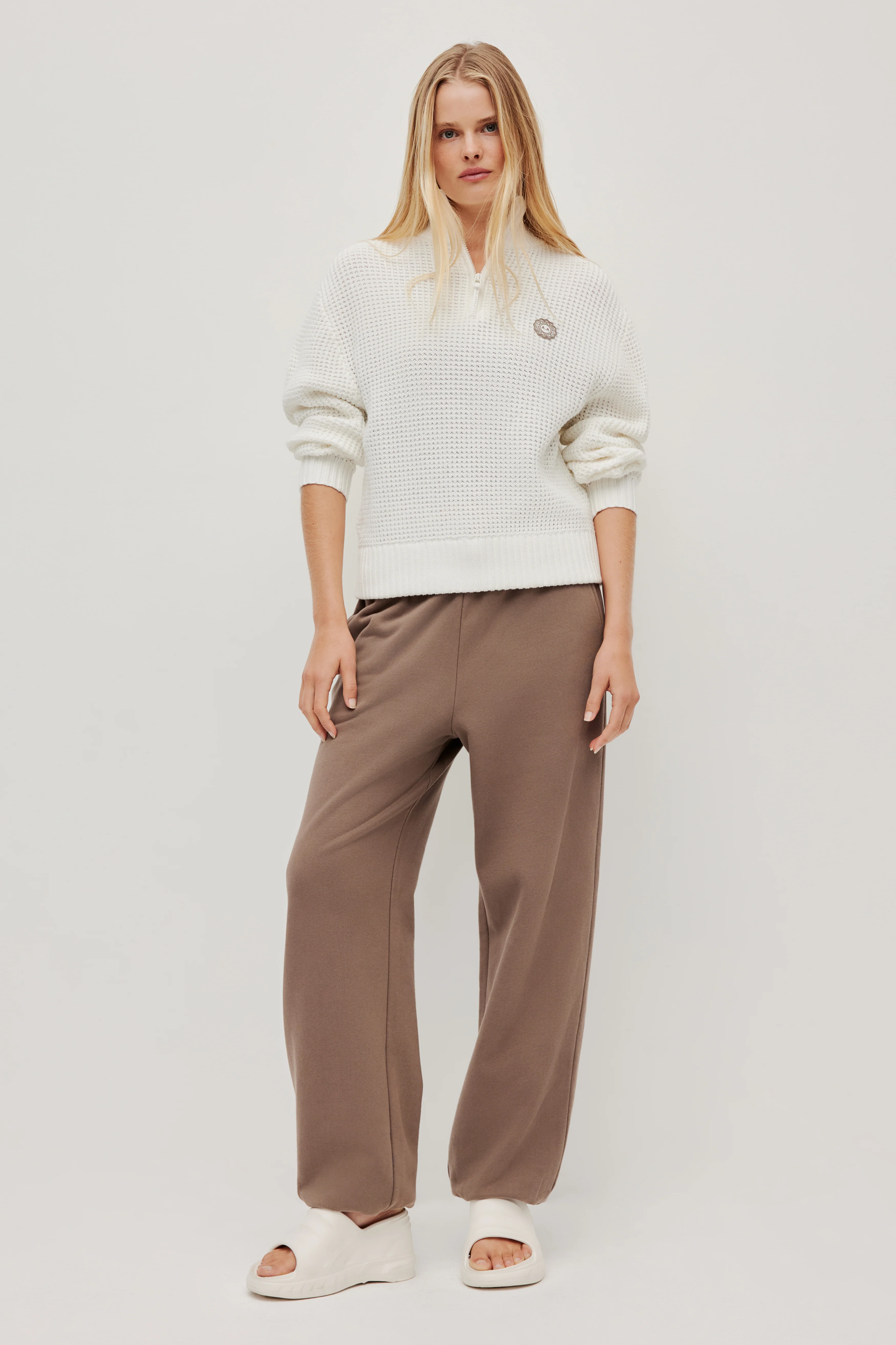 1/4 Zip Waffle Knit Jumper