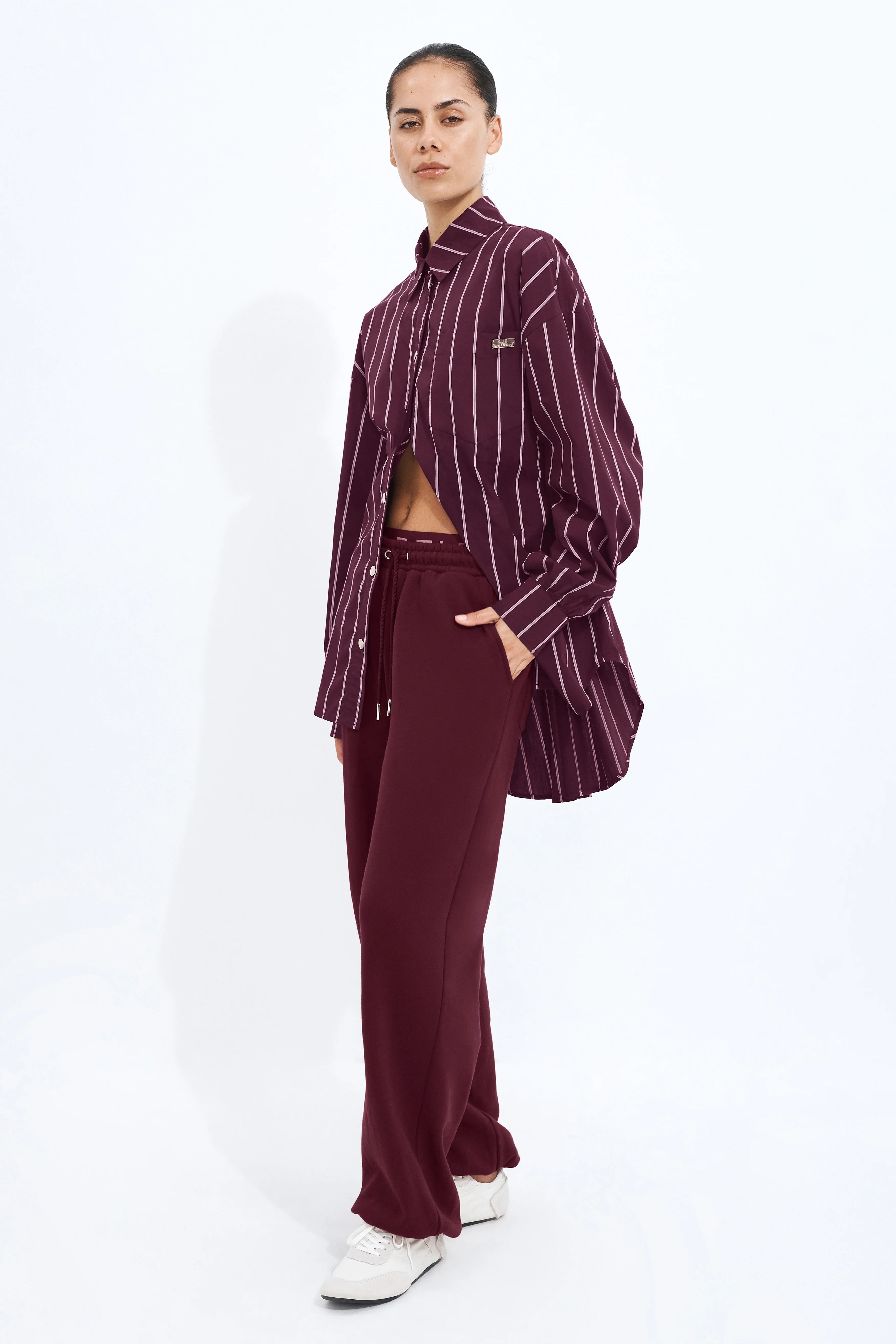 Cuffed Hem Logo Track Pants