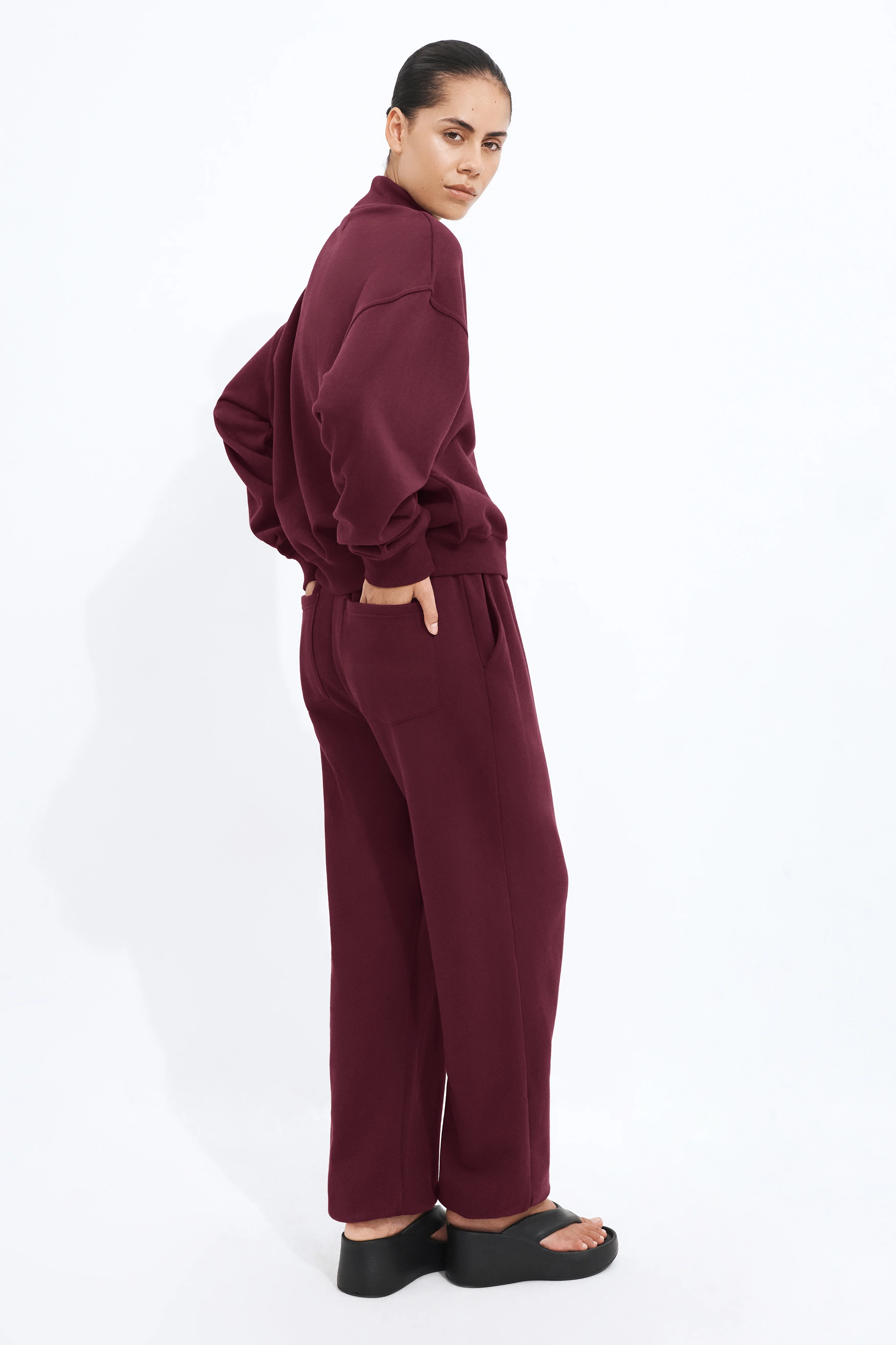 Cuffed Hem Logo Track Pants