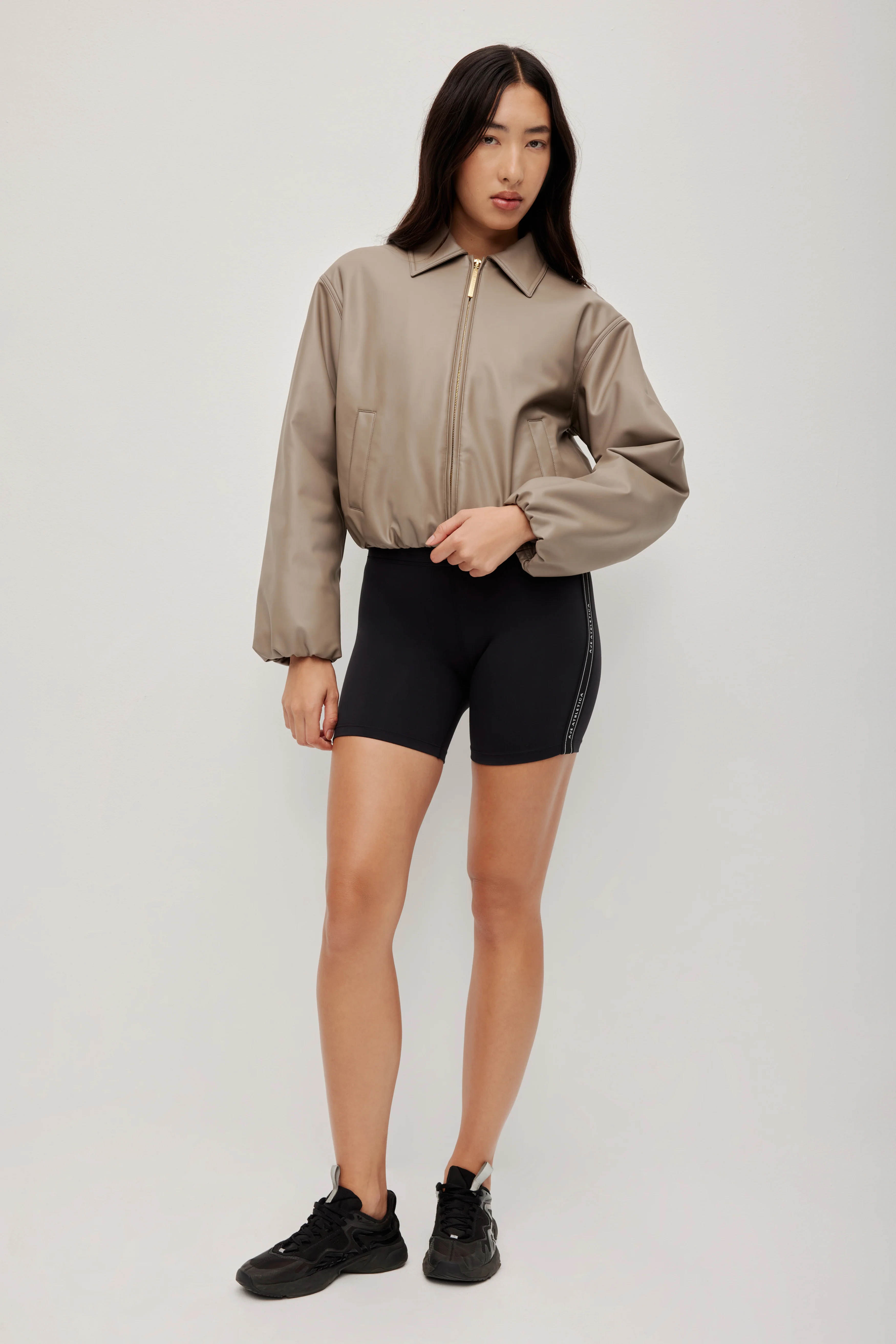 Vegan Leather Bomber Jacket