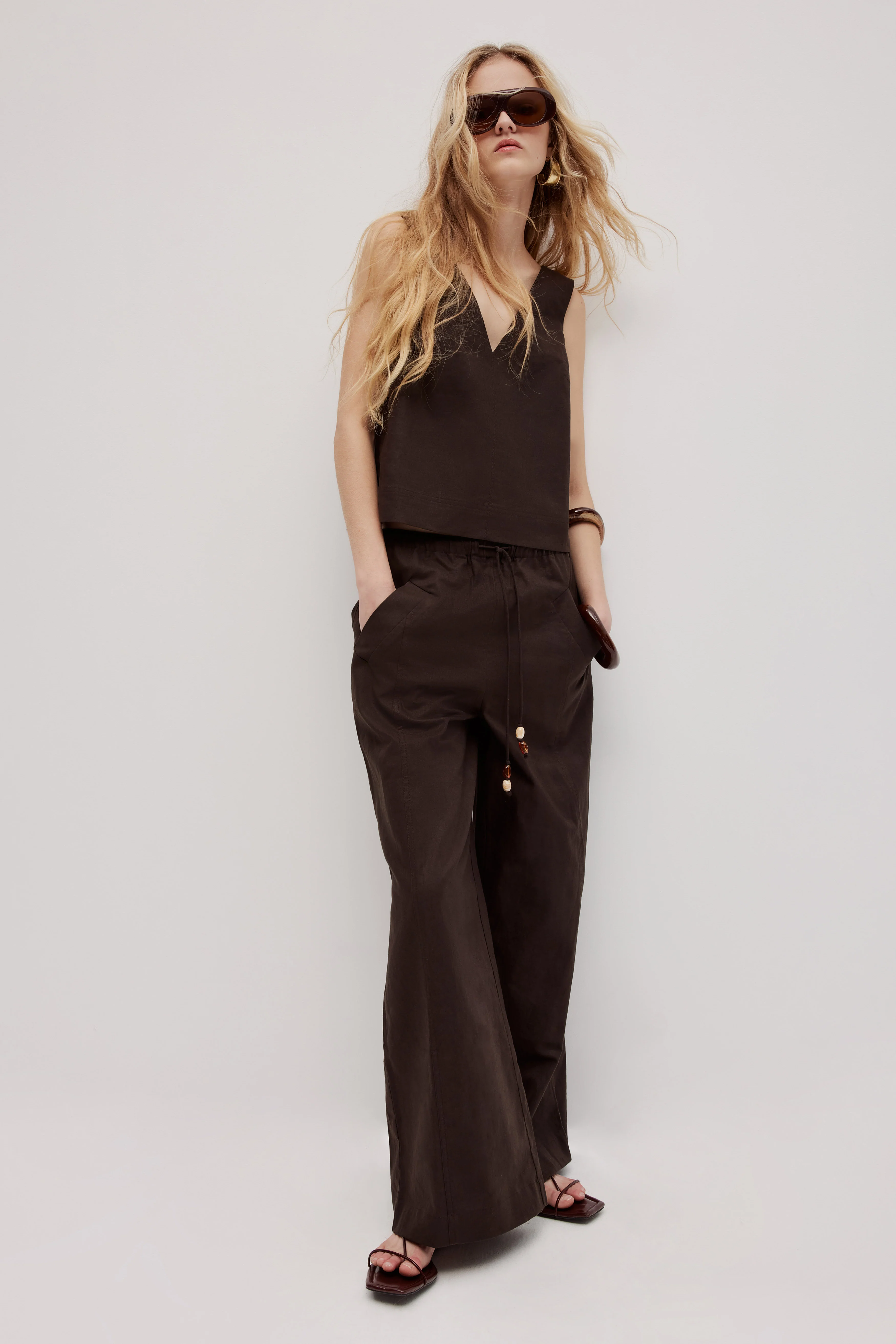 Sable V Neck Top